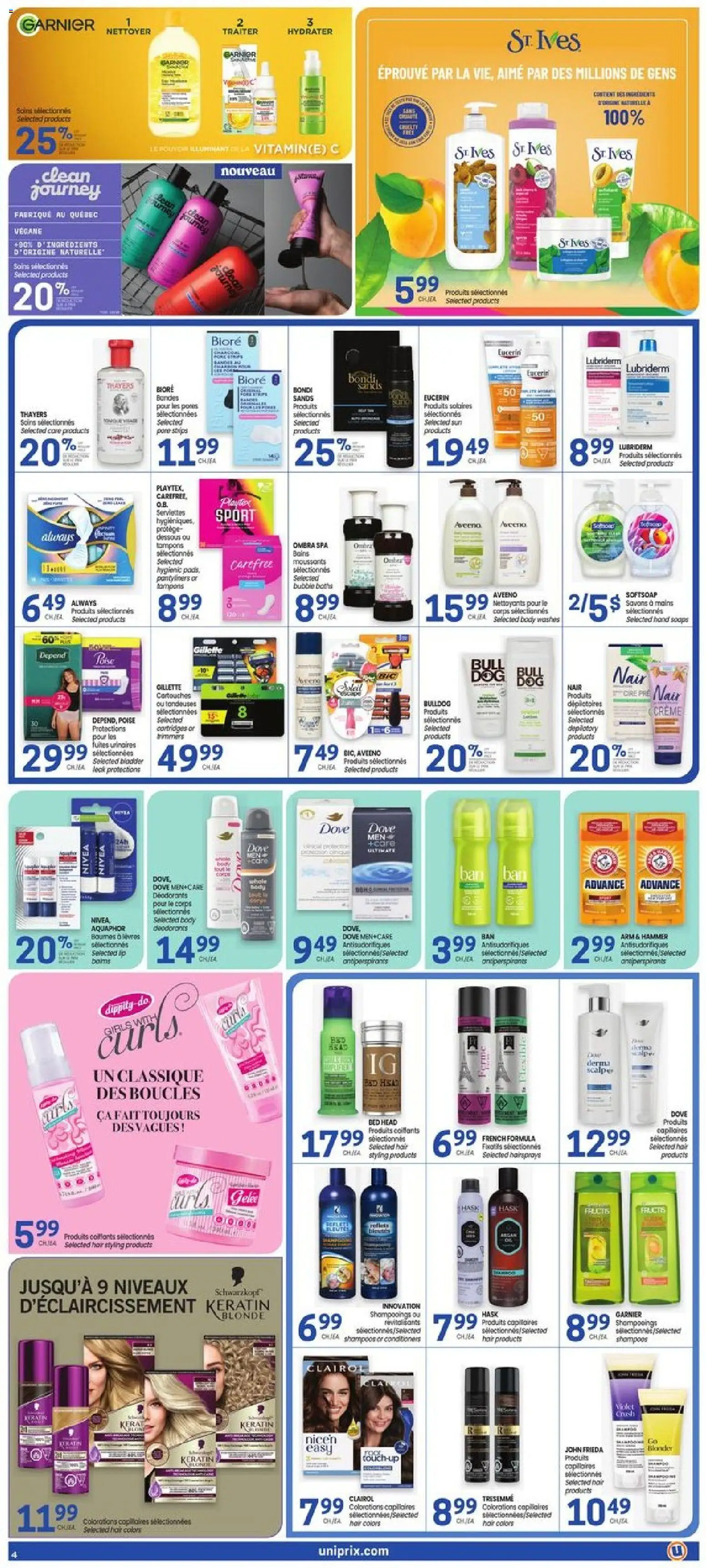 Uniprix flyer valid from Sep 10, 2026 | Page: 5 | Products: Tampons, Bed, Hair styling, Panty liners