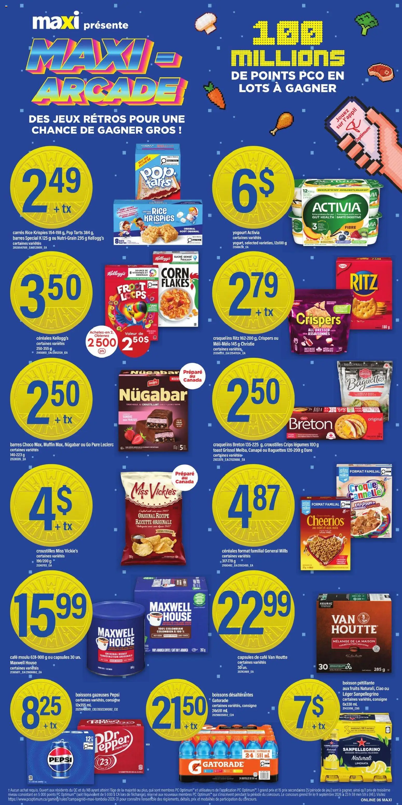 Maxi flyer valid from Aug 6, 2026 | Page: 8 | Products: Toast, Legumes, Snacks, Coffee