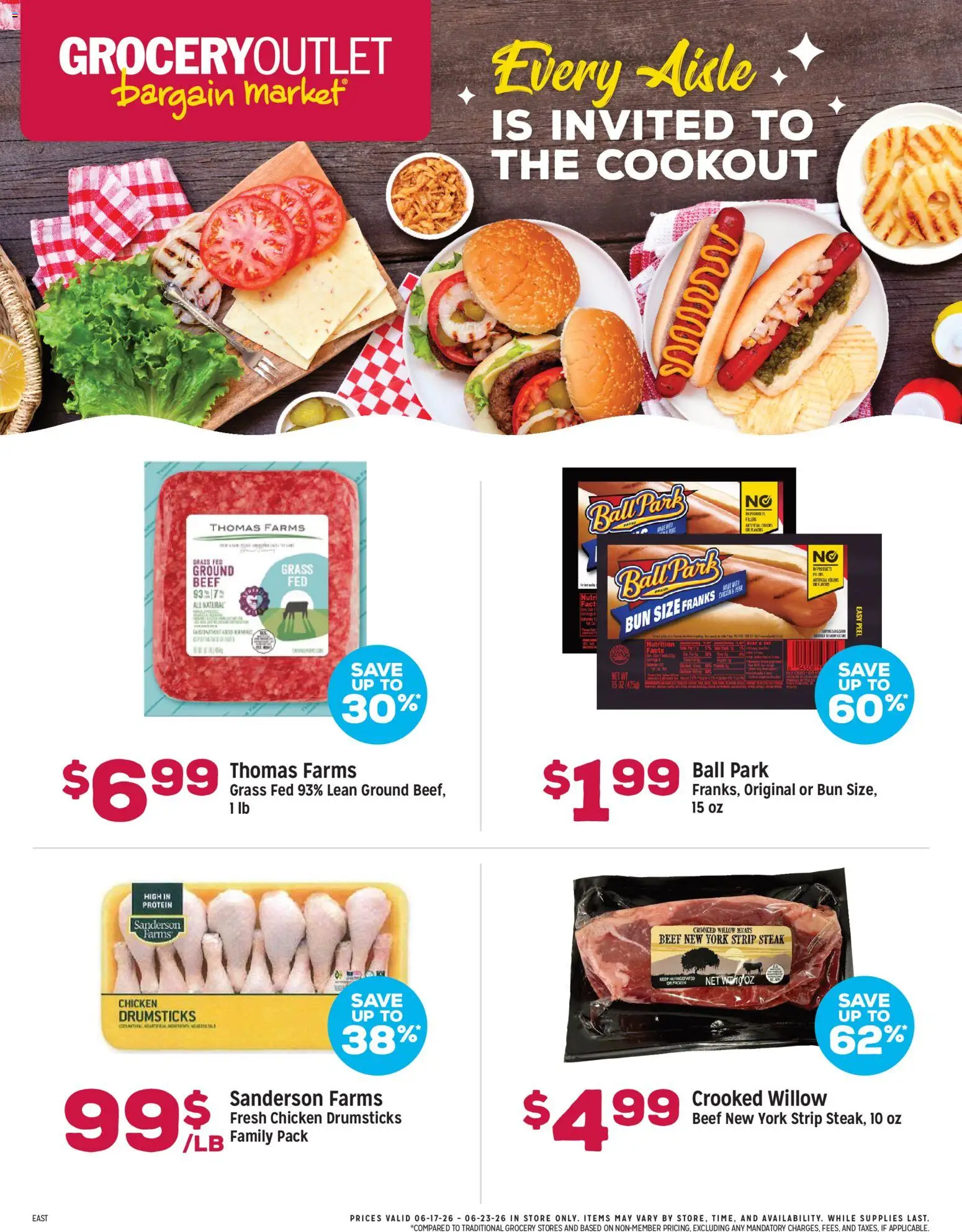 Grocery Outlet Weekly Ad - OH - valid from 17.06.2026 | Page: 1 | Products: Beef