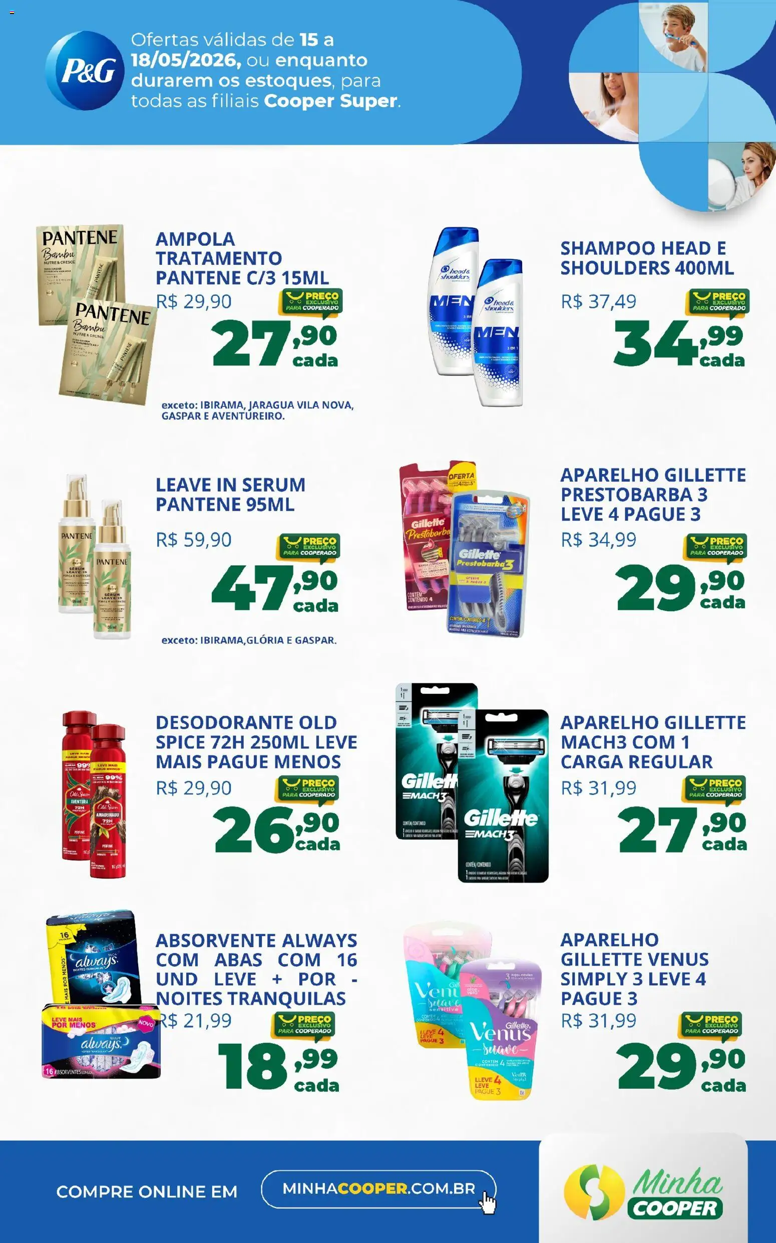 Cooper Folheto - válido de 15.05.2026 | Página: 2 | Produtos: Shampoo, Desodorante, Sérum, Absorvente