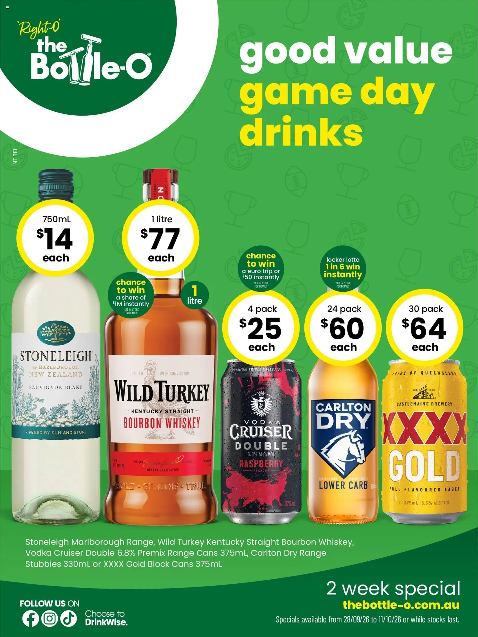 The Bottle-O catalogue - valid from 28/09/2026 | Page: 1 | Products: Bourbon, Whiskey, Turkey, Raspberry