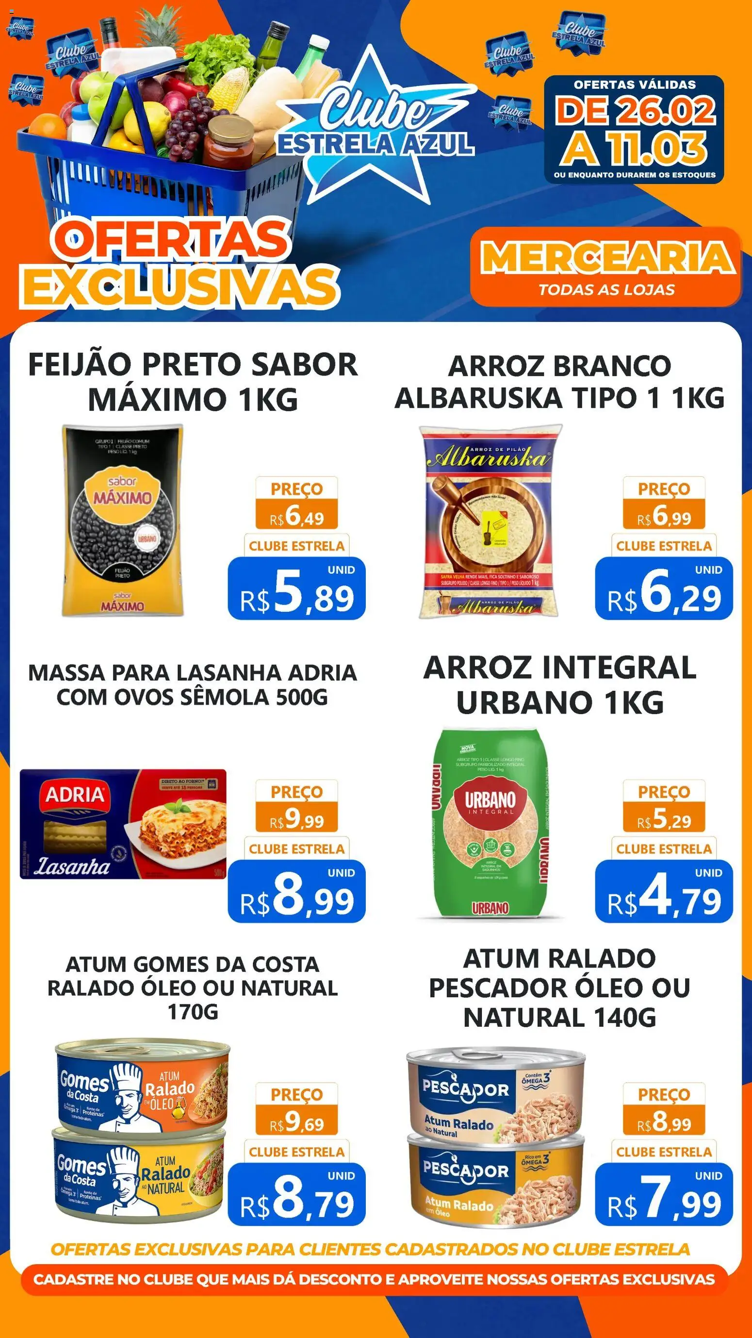 Estrela Azul Folheto - válido de 26.02.2026 | Página: 1 | Produtos: Ômega 3, Ovos, Óleo, Arroz