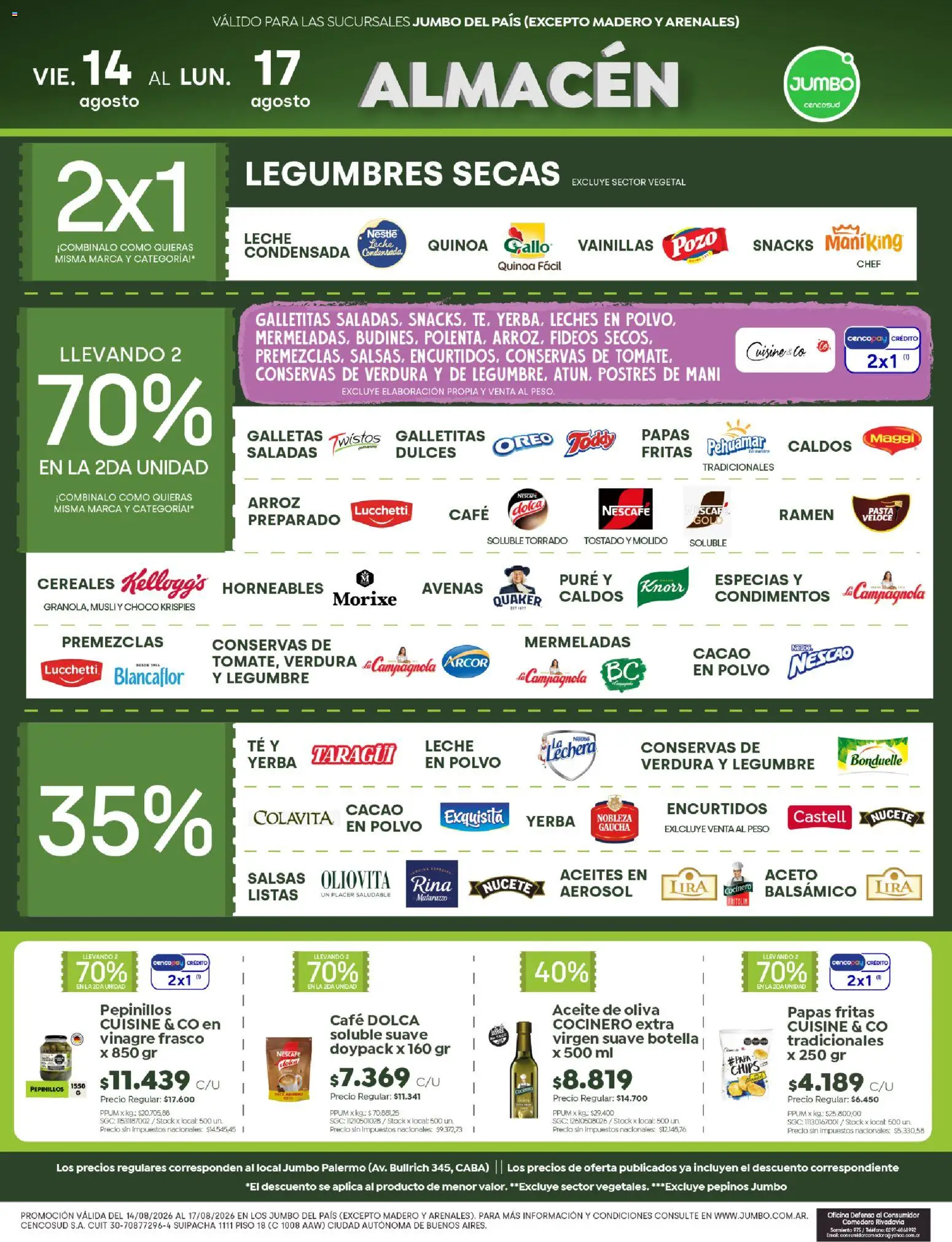 Jumbo - Ofertas │ válido desde el 13/08/2026 | Página: 2 | Productos: Aceite, Conservas, Dulces, Papas fritas