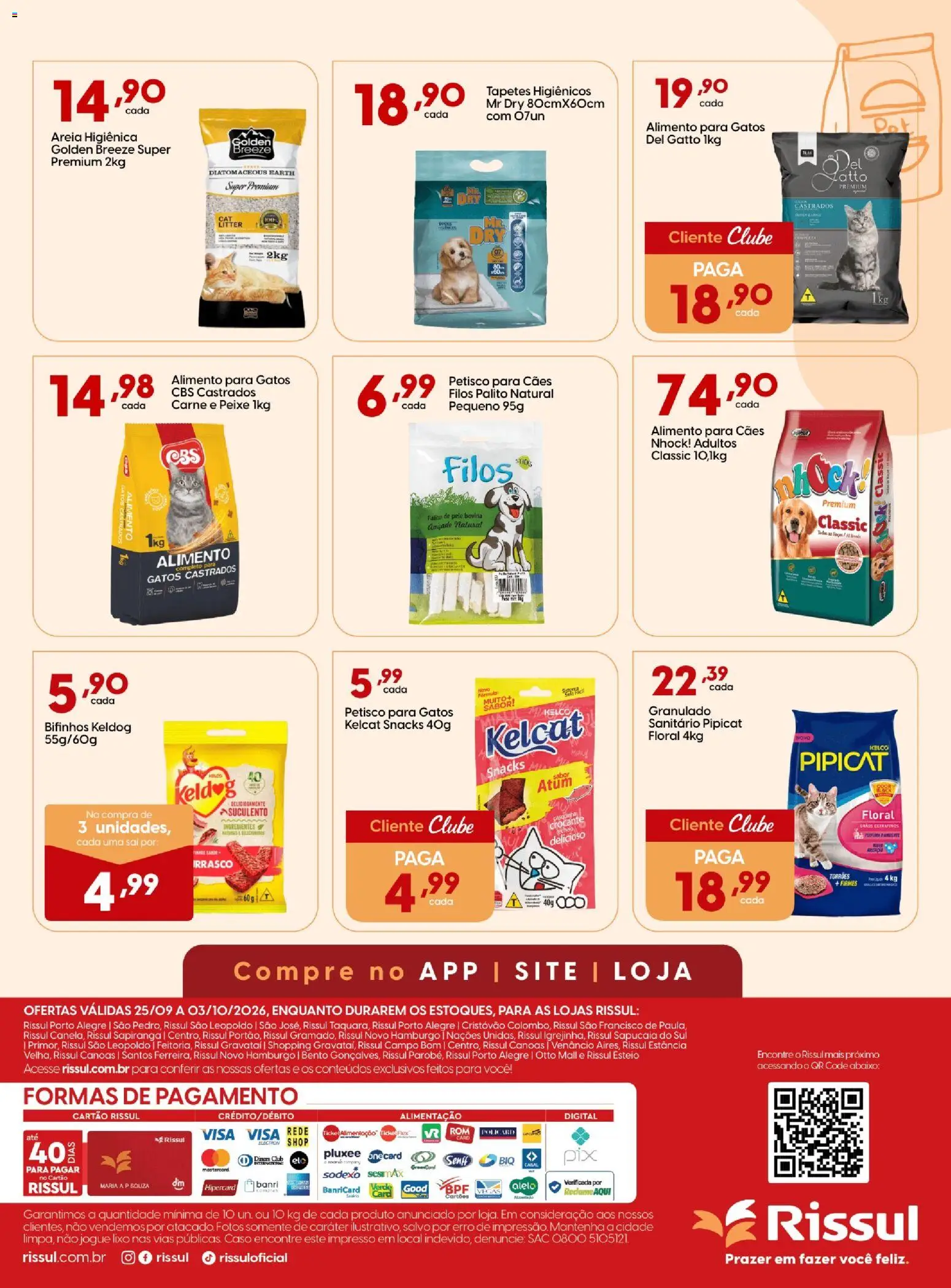 Rissul Folheto - válido de 25/09/2026 | Página: 4 | Produtos: Patins, Peixe, Carne, Granulado