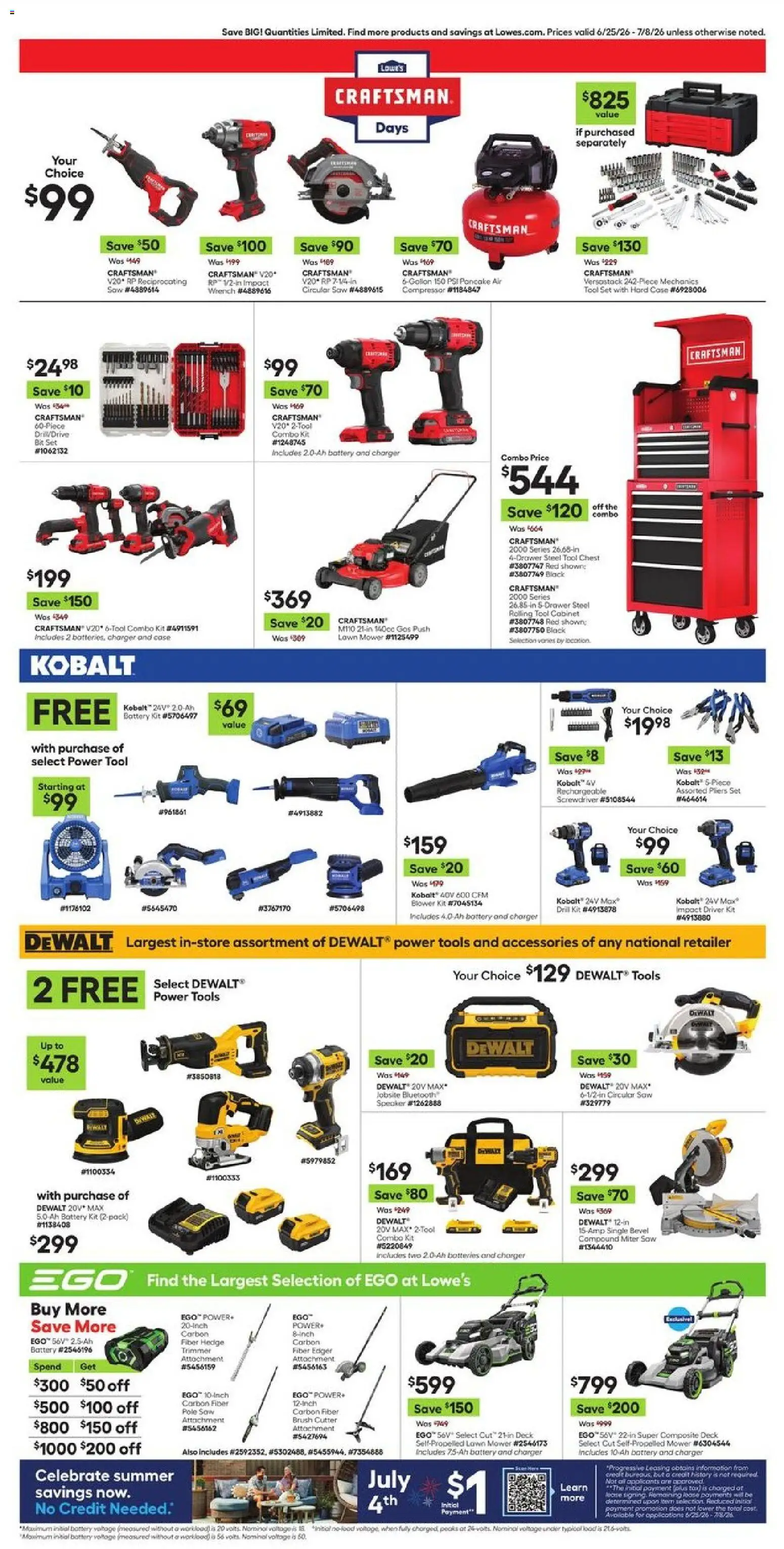 Lowe's Weekly Ad - valid from 06/25/2026 | Page: 3 | Products: Trimmer, Wrench, Battery, Charger