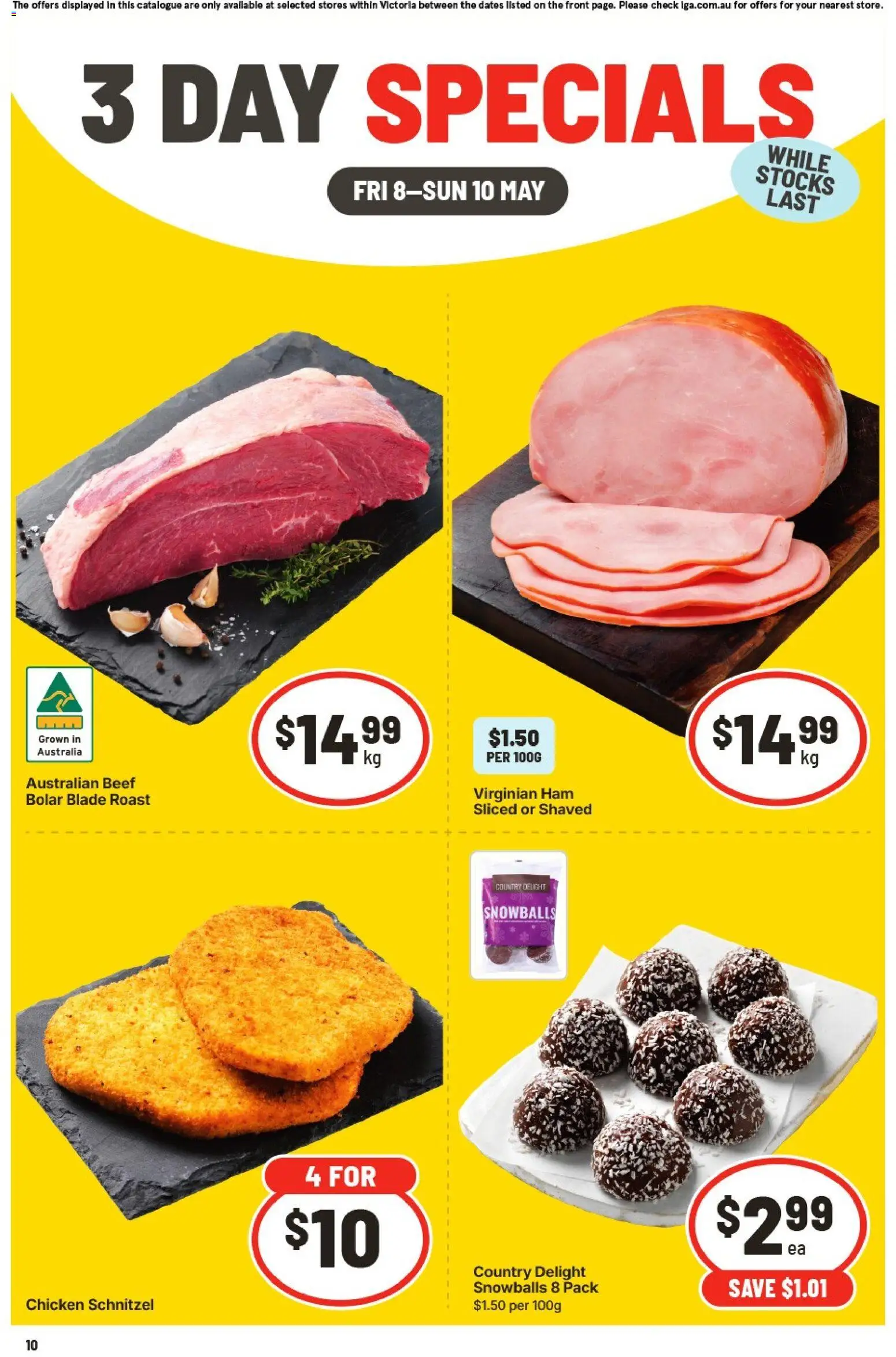 IGA catalogue - valid from 08.05.2026 | Page: 1 | Products: Ham, Chicken, Beef