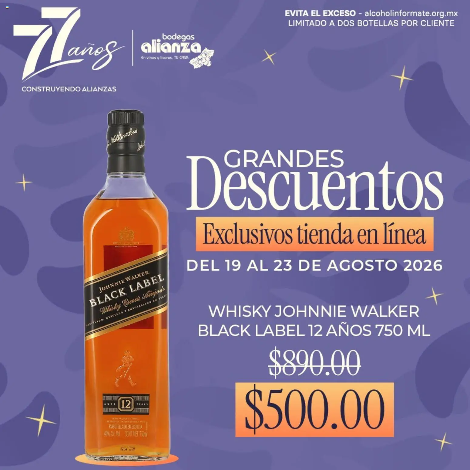 Nuevas ofertas de Bodegas Alianza válidas en toda la República Mexicana desde el 19/08/2026. ¡Encuentra las mejores ofertas en Bodegas Alianza catálogo Grandes descuentos! | Página: 2 | Productos: Whisky escocés, Whisky