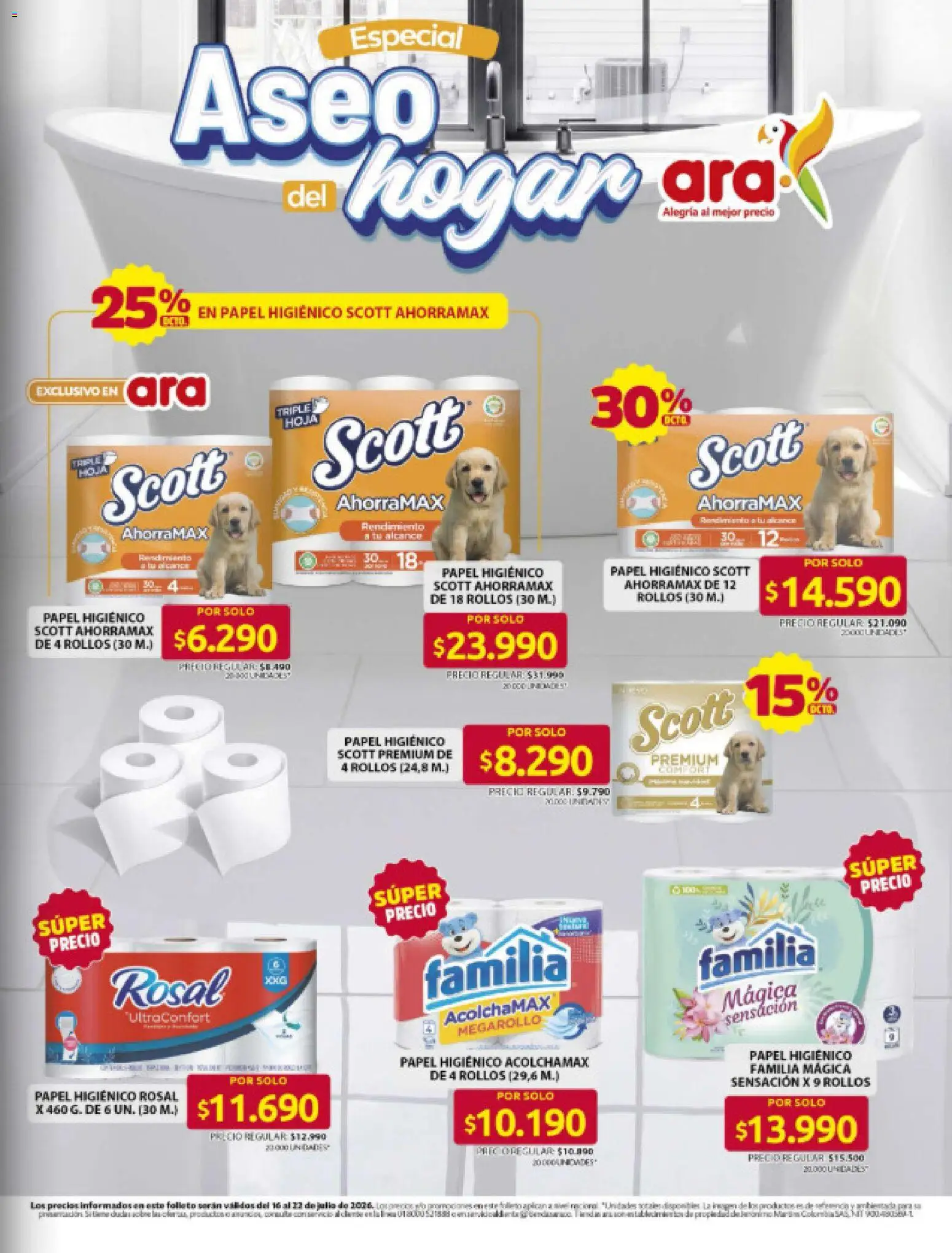 Ara revista - valida desde el 16/07/2026 | Página: 14 | Productos: Papel higiénico