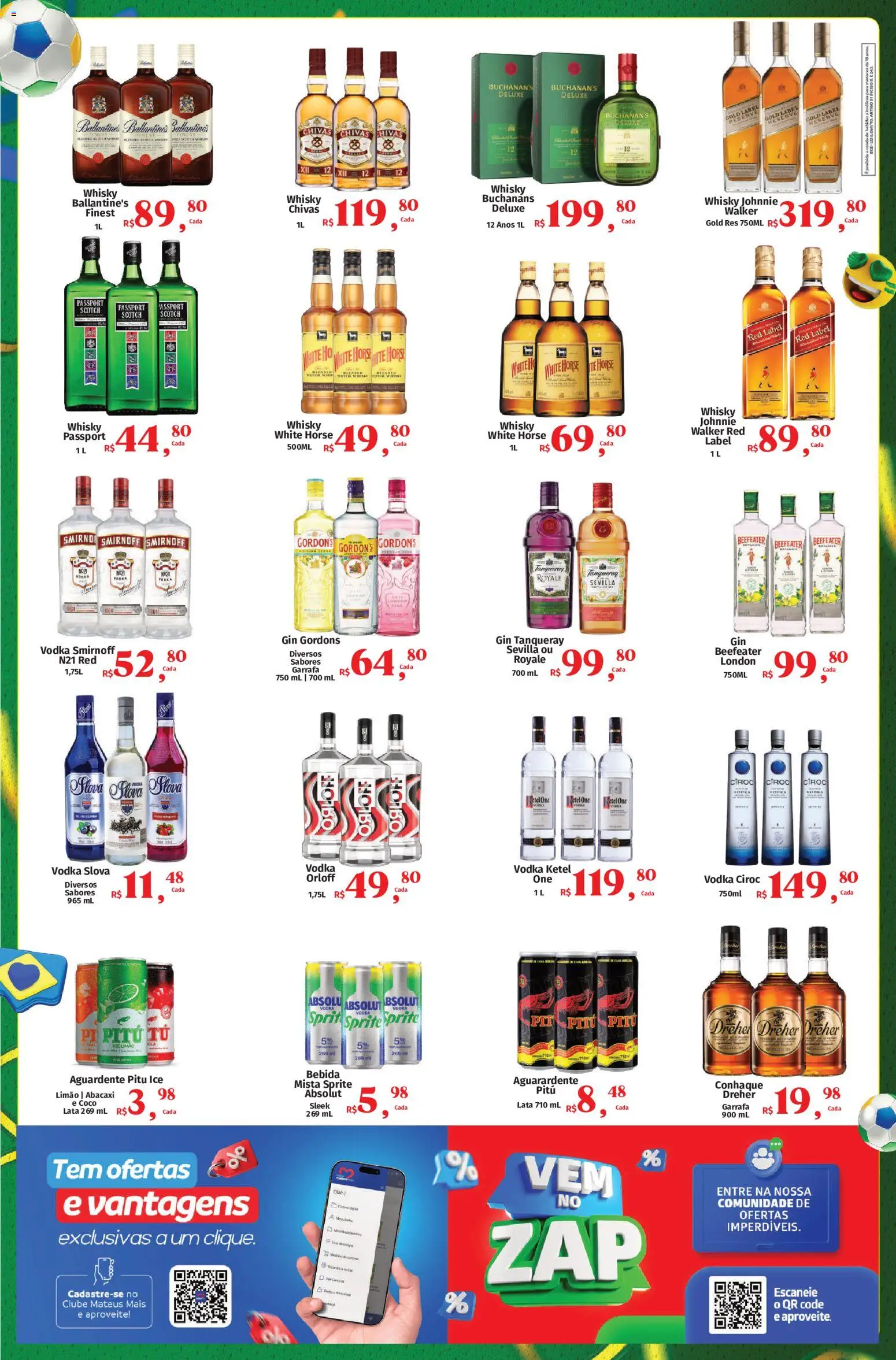 Mateus Folheto - válido de 11.06.2026 | Página: 3 | Produtos: Conhaque, Gin, Vodka, Bebida