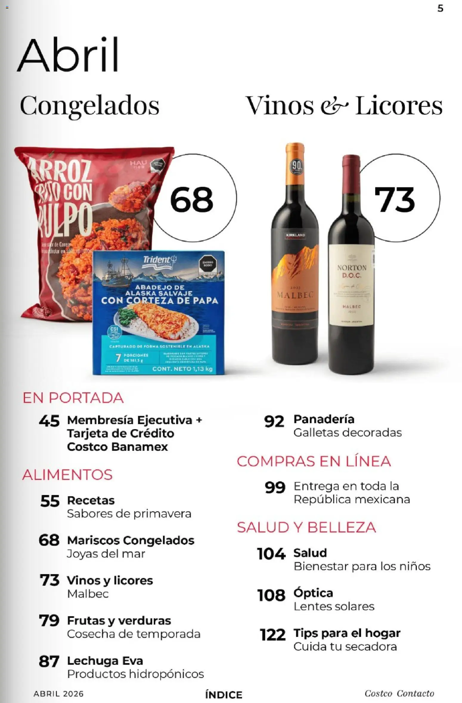 Nuevas ofertas de Costco válidas en toda la República Mexicana desde el 01.04.2026. ¡Encuentra las mejores ofertas en Costco Revista Abril 2026! | Página: 5 | Productos: Papa, Secadora, Galletas, Panadería