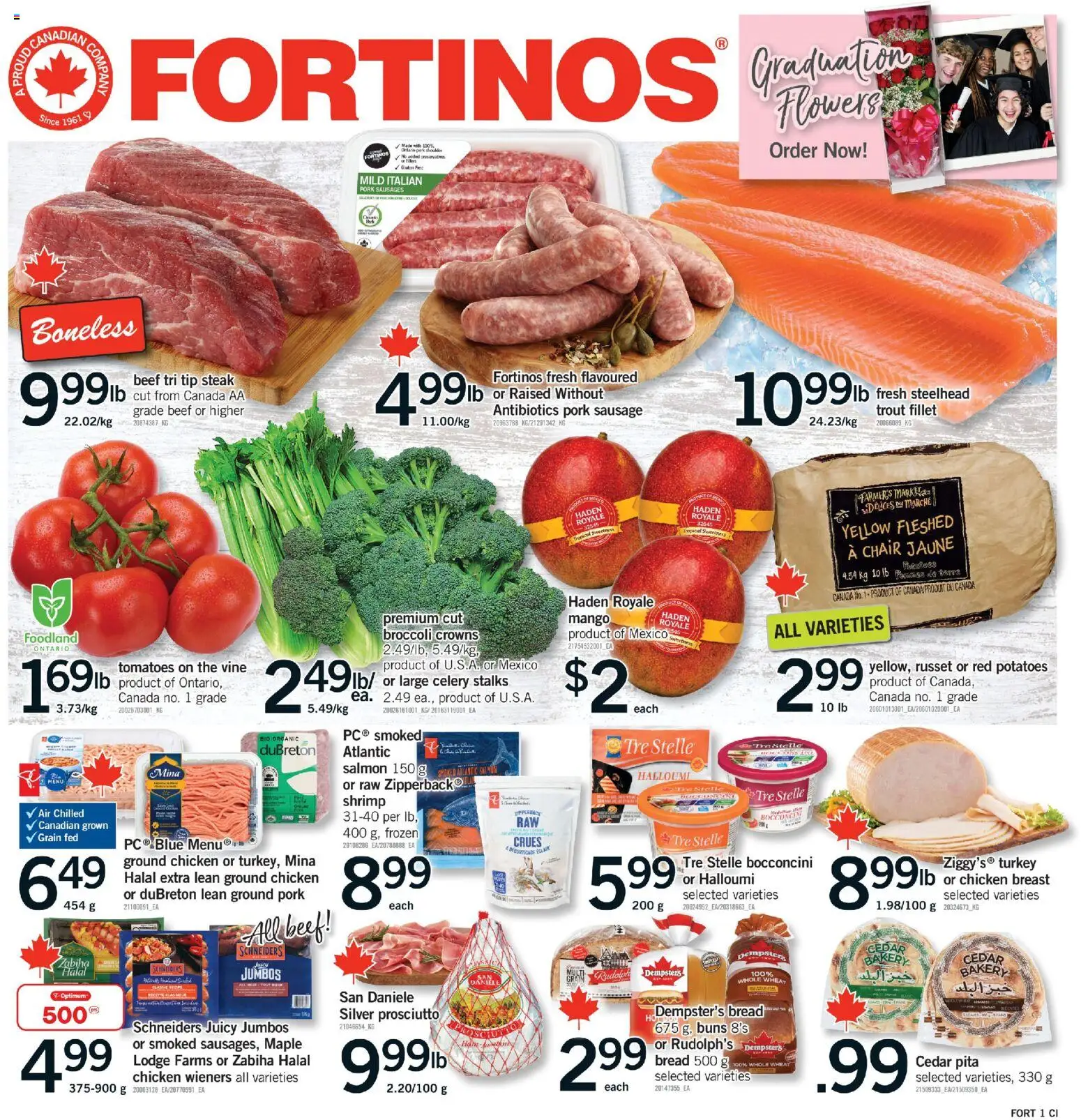 Fortinos flyer valid from 04.06.2026 | Page: 1 | Products: Turkey, Potatoes, Chair, Tomatoes