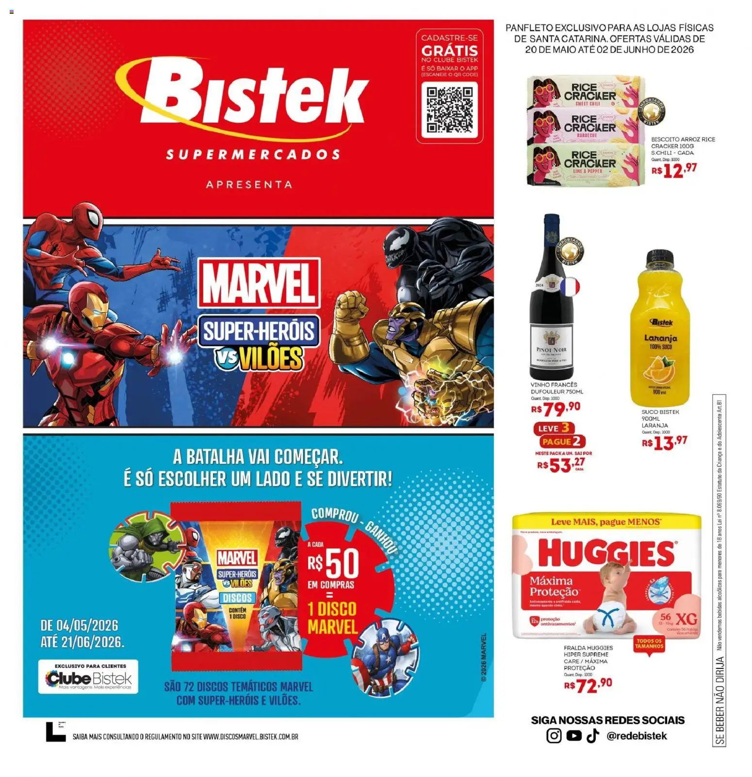 Bistek Supermercados Folheto - válido de 20.05.2026 | Página: 2 | Produtos: Biscoito, Maiô, Suco, Disco