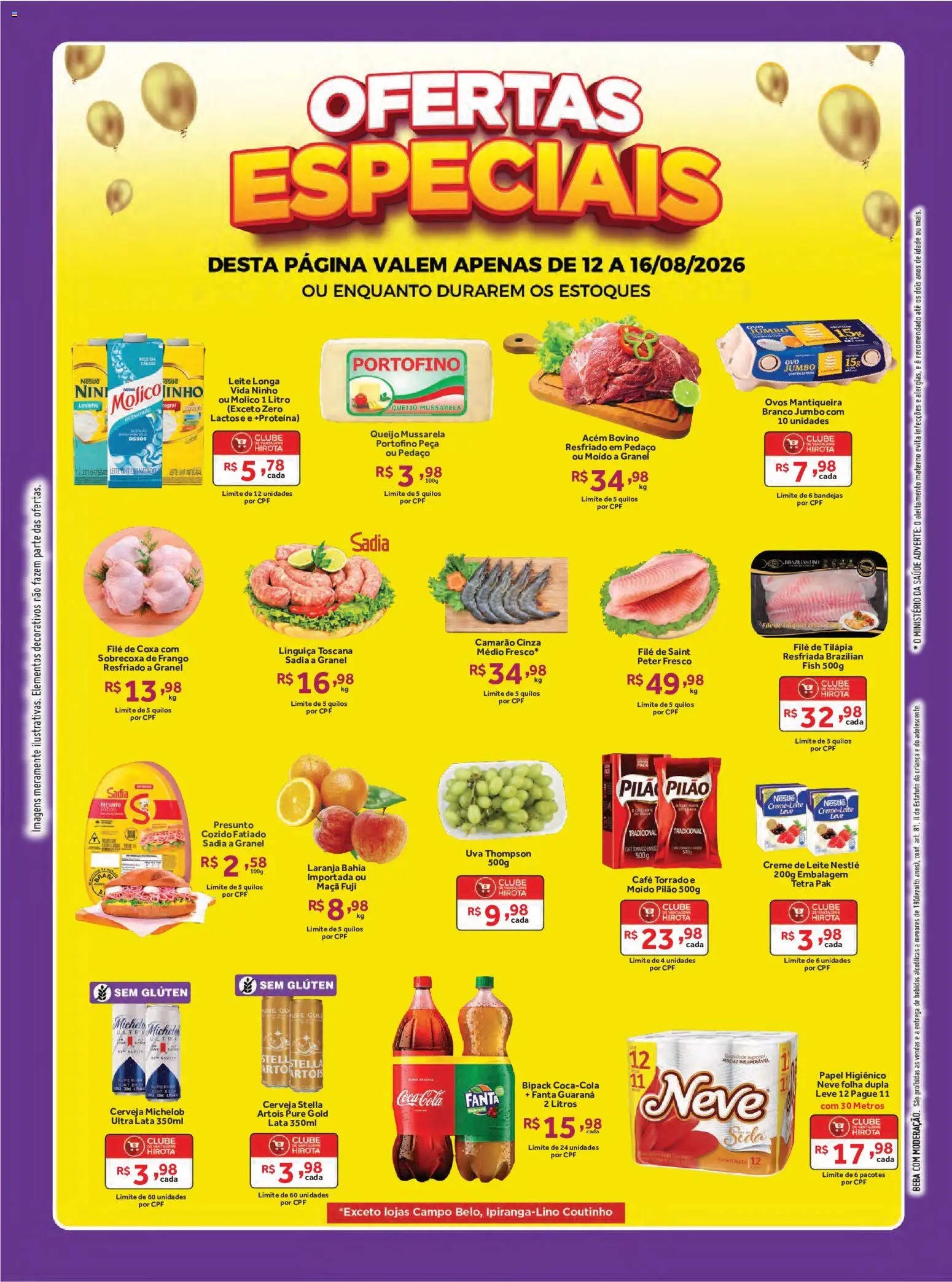 Hirota Food Folheto - válido de 12/08/2026 | Página: 2 | Produtos: Linguiça, Leite, Queijo, Filé de tilápia