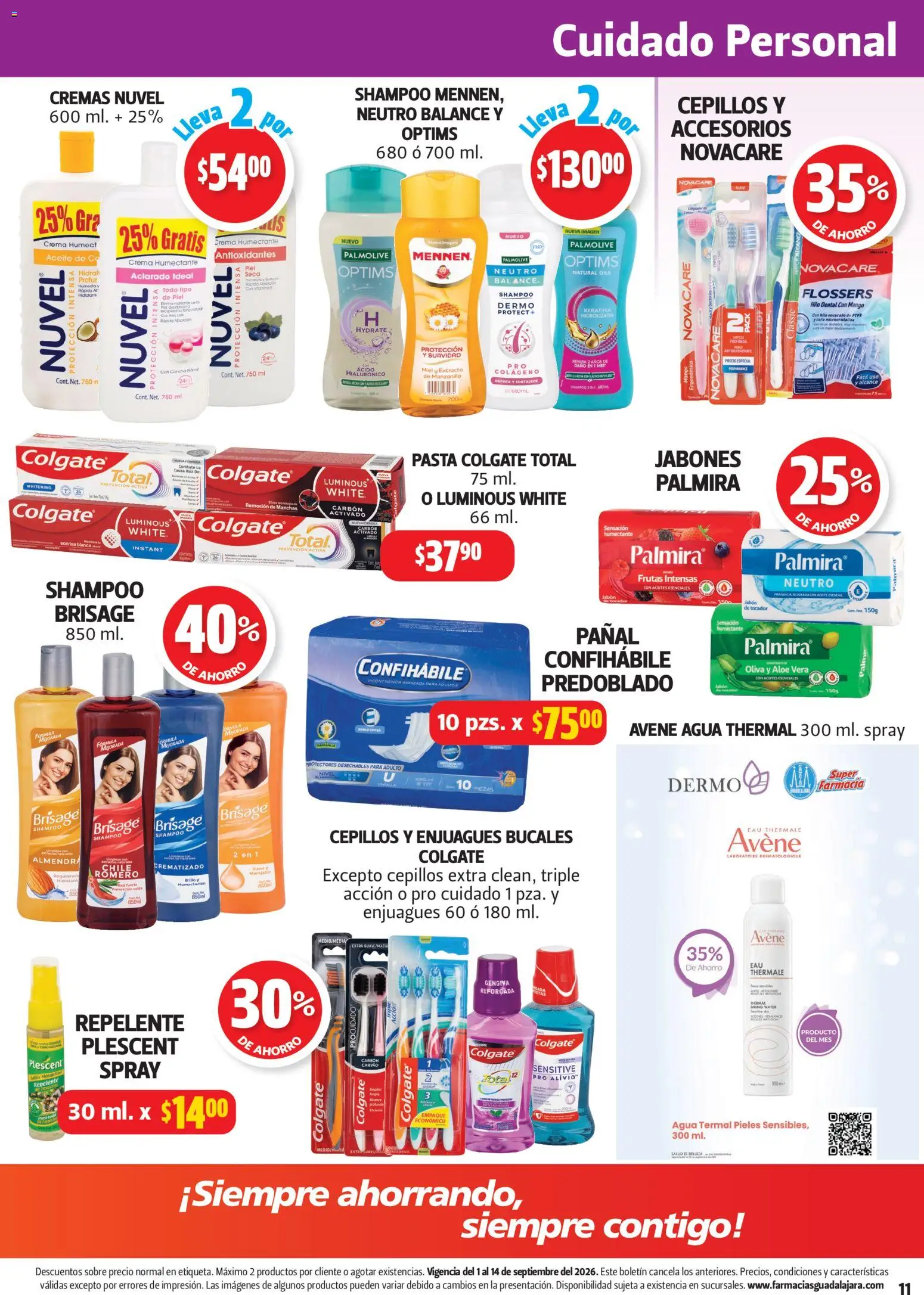 Nuevas ofertas de Farmacia Guadalajara válidas en toda la República Mexicana desde el 01/09/2026. ¡Encuentra las mejores ofertas en Farmacia Guadalajara catálogo! | Página: 11 | Productos: Crema, Brillo, Almendra, Repelente