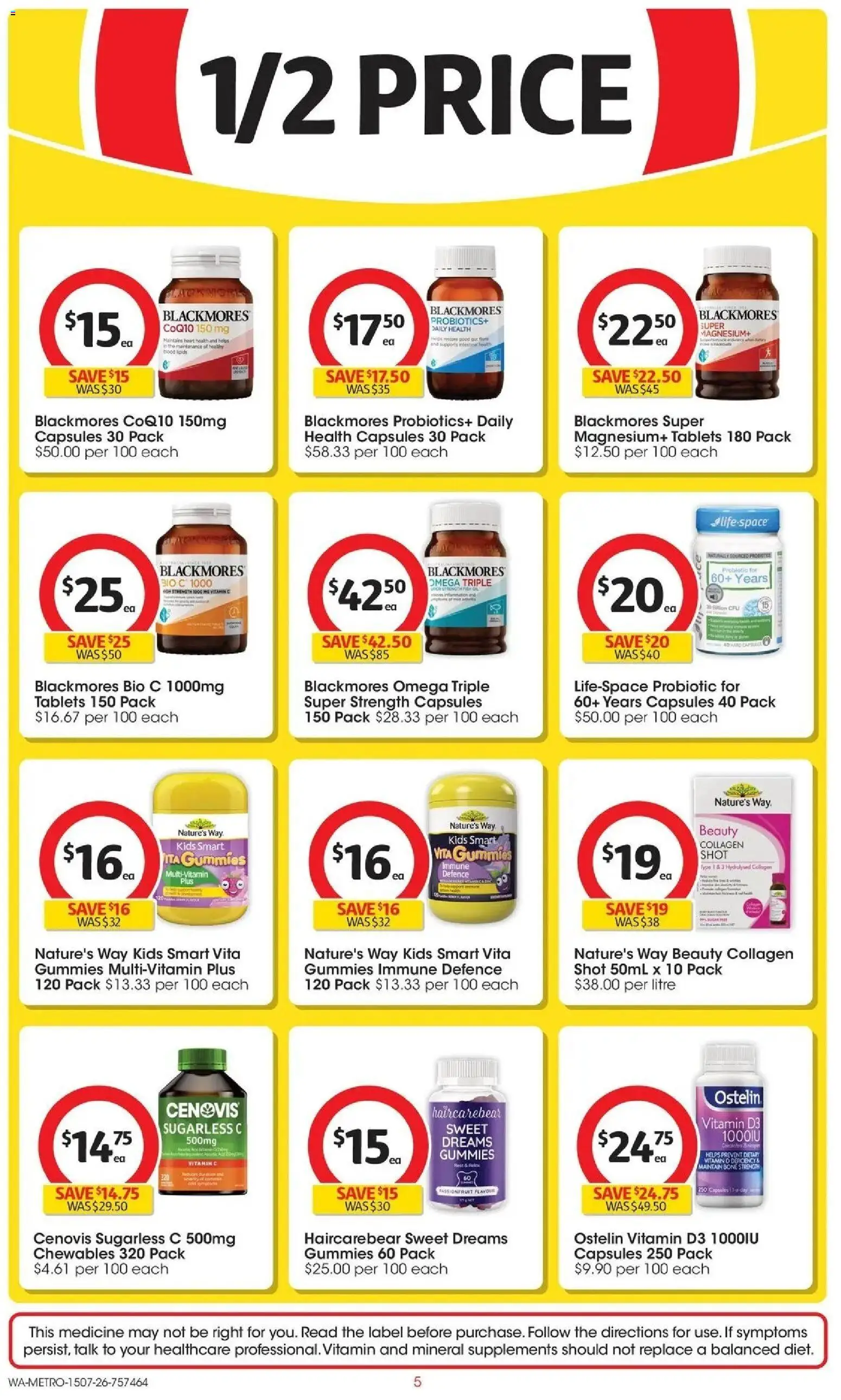 Coles catalogue - valid from 15/07/2026 | Page: 5 | Products: Collagen, Multivitamin, Tablets, Vitamin