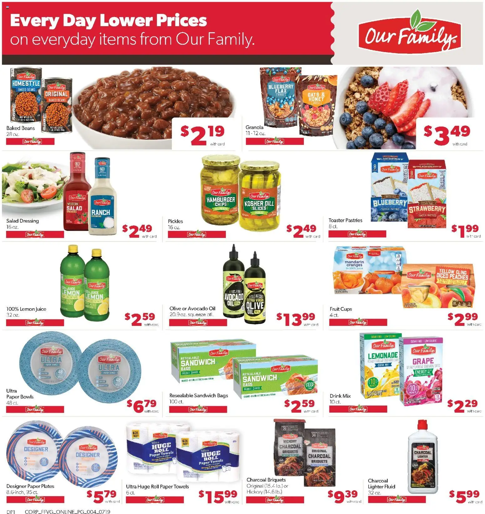 Family Fare Weekly Ad - valid from 07/19/2026 | Page: 9 | Products: Toaster, Hamburger, Dressing, Paper plates