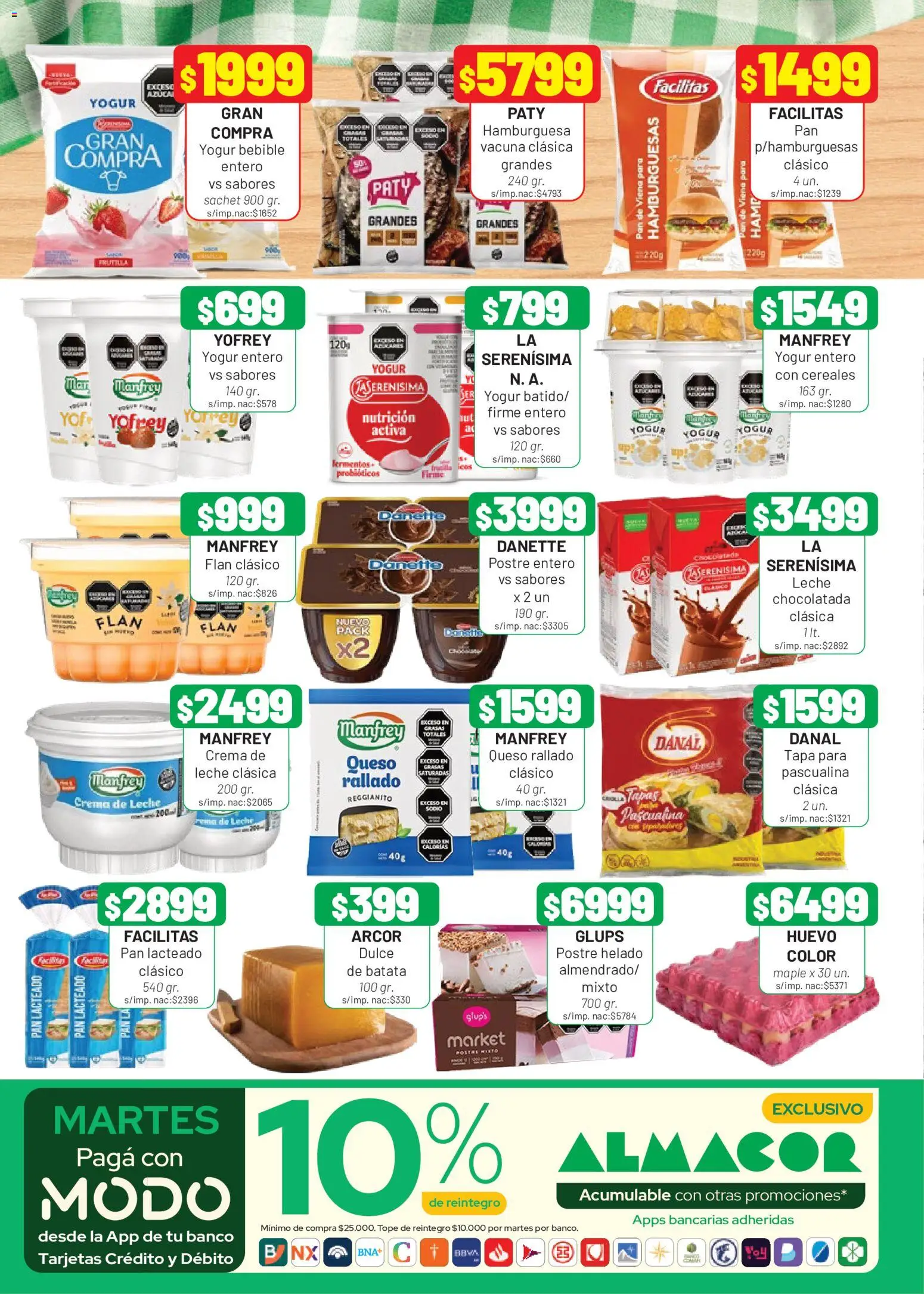 Almacor catálogo │ válido desde el 09/07/2026 | Página: 2 | Productos: Helado, Queso rallado, Batata, Leche
