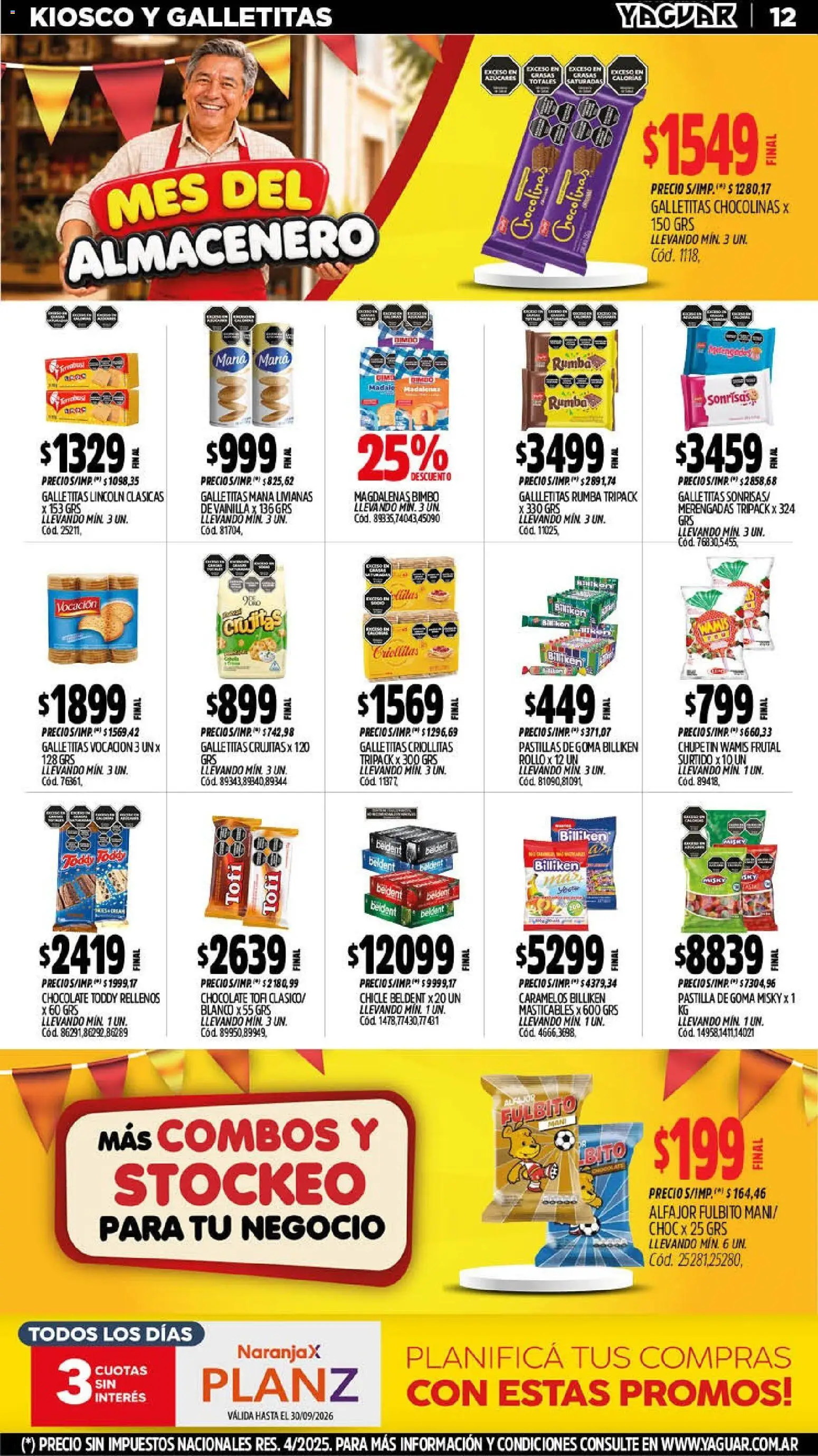 Yaguar - Oferta Semanal Chaco │ válido desde el 07/09/2026 | Página: 12 | Productos: Vainilla, Chocolate, Chicle, Alfajor