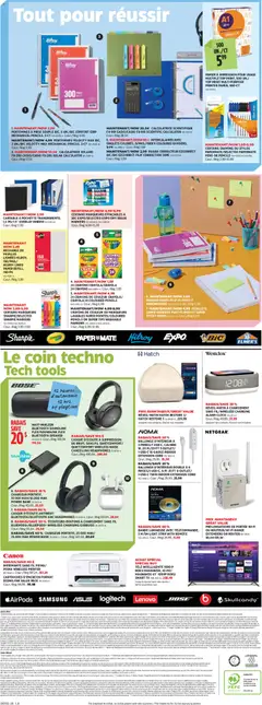 Preview of Canadian Tire circulaire - Retour en classe from shop Canadian Tire valid from Aug 6, 2026 | Page: 15 | Products: Bluetooth speaker, Speaker, Calculator, Tools