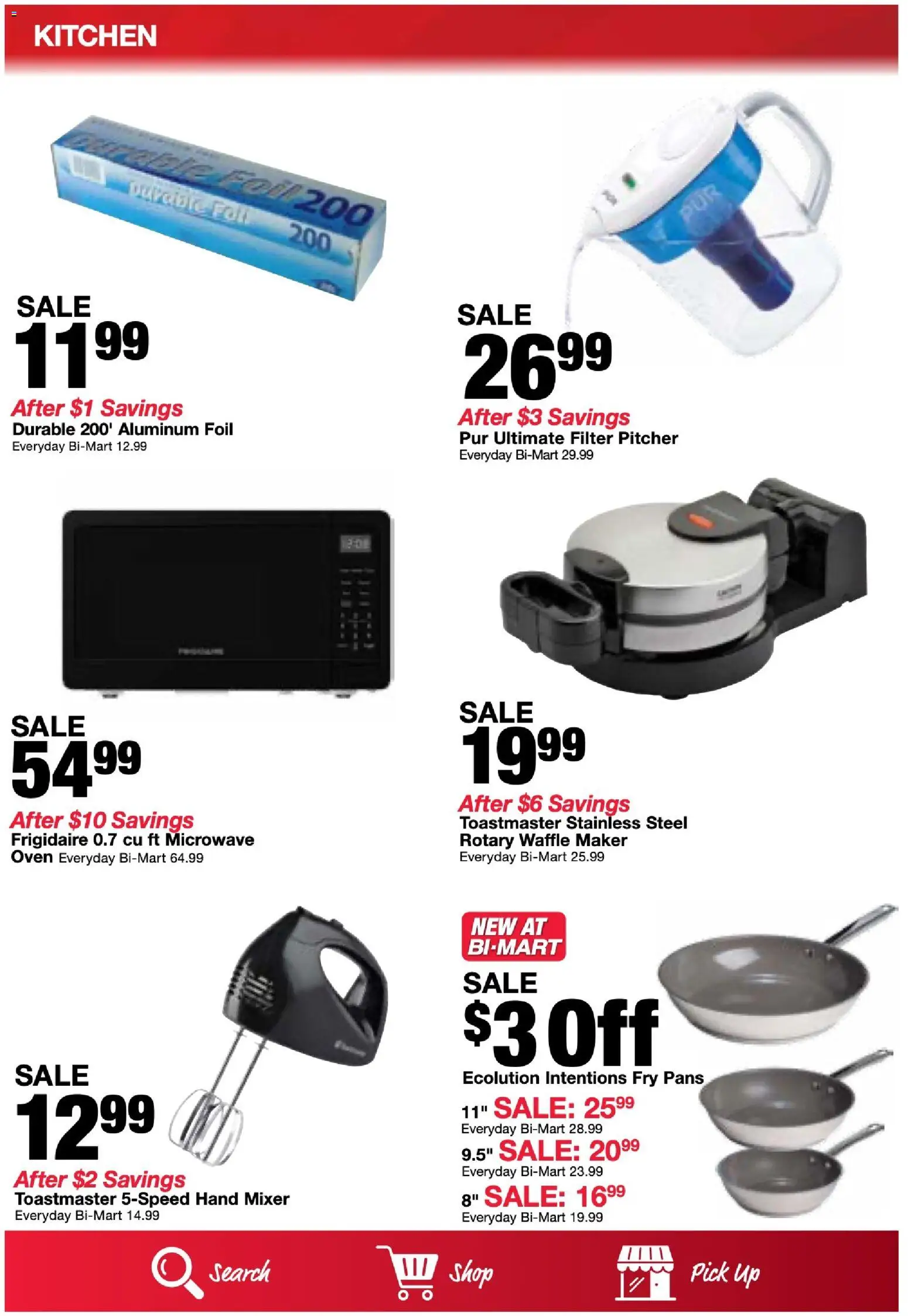 Bi-Mart Weekly Ad - valid from 08/18/2026 | Page: 27 | Products: Waffle Maker, Microwave, Hand mixer, Oven