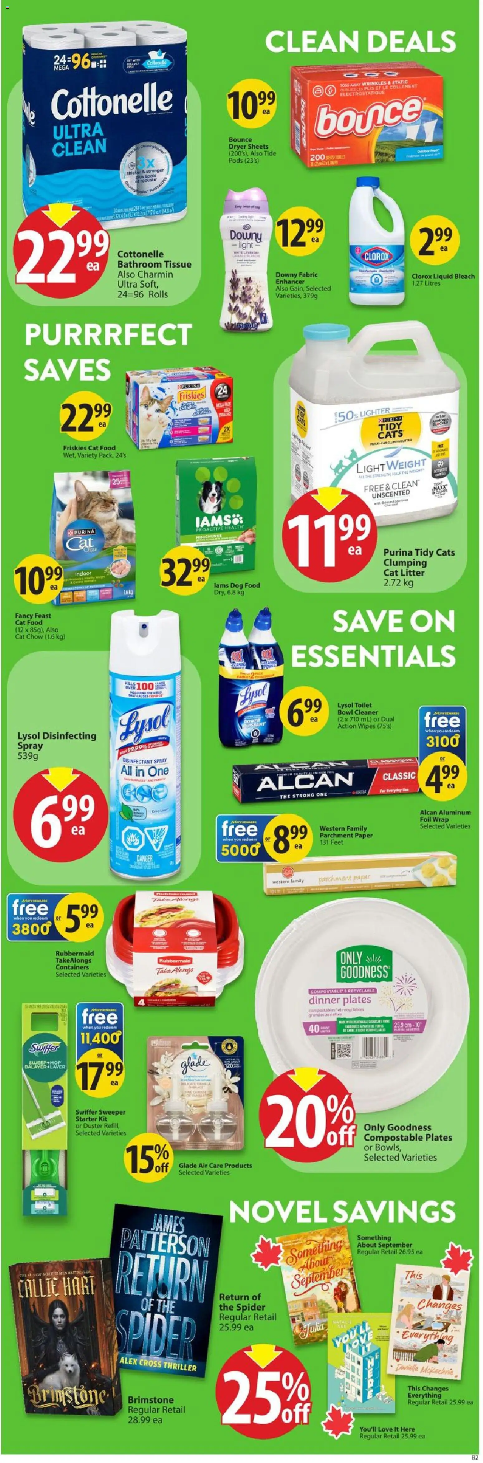 Save on foods flyer valid from Aug 27, 2026 | Page: 21 | Products: Cat litter, Dryer, Food, Foil
