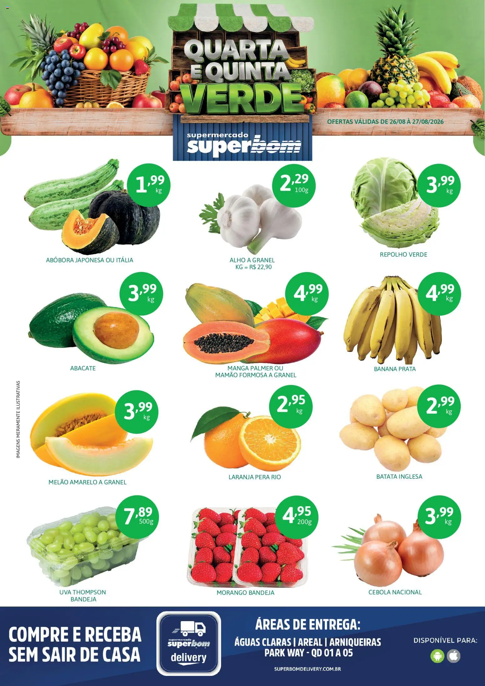 Superbom Folheto - válido de 26/08/2026 | Página: 1 | Produtos: Abóbora, Alho, Cebola, Abacate