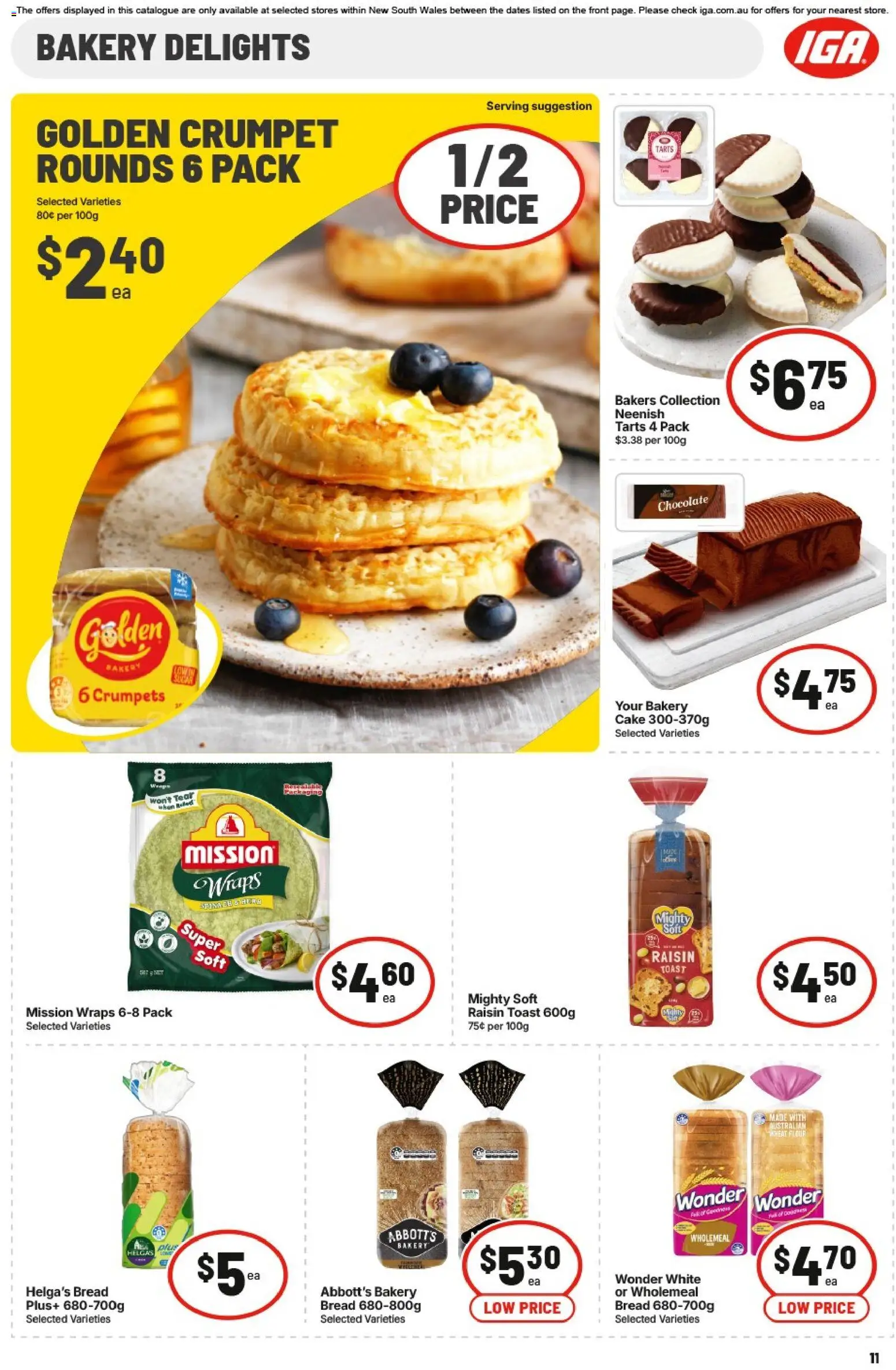 IGA catalogue - valid from 01/07/2026 | Page: 11 | Products: Bread, Chocolate, Wheat, Bakery