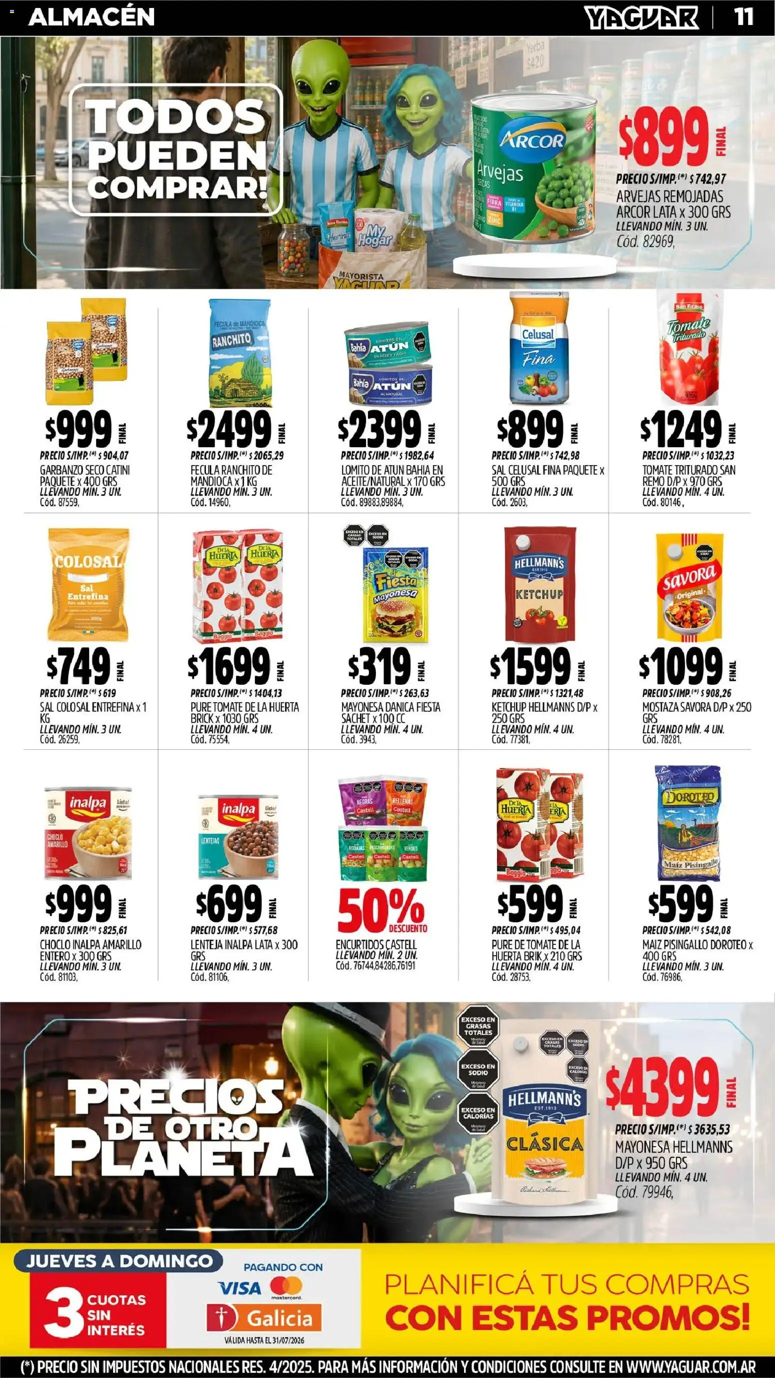 Yaguar - Oferta Semanal Misiones │ válido desde el 29/06/2026 | Página: 12 | Productos: Choclo, Lentejas, Arvejas, Atún