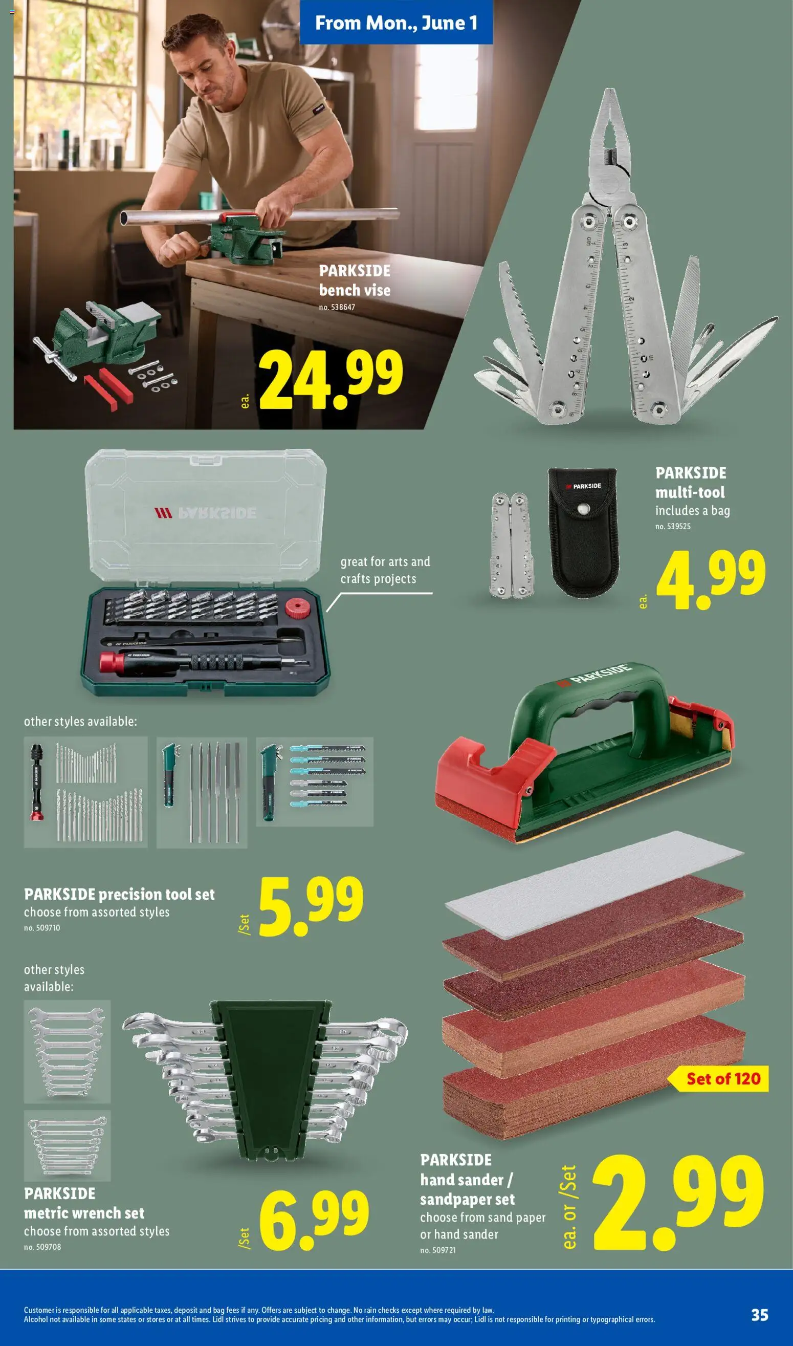 Lidl Weekly Ad - valid from 27.05.2026 | Page: 35 | Products: Sander, Wrench, Bag