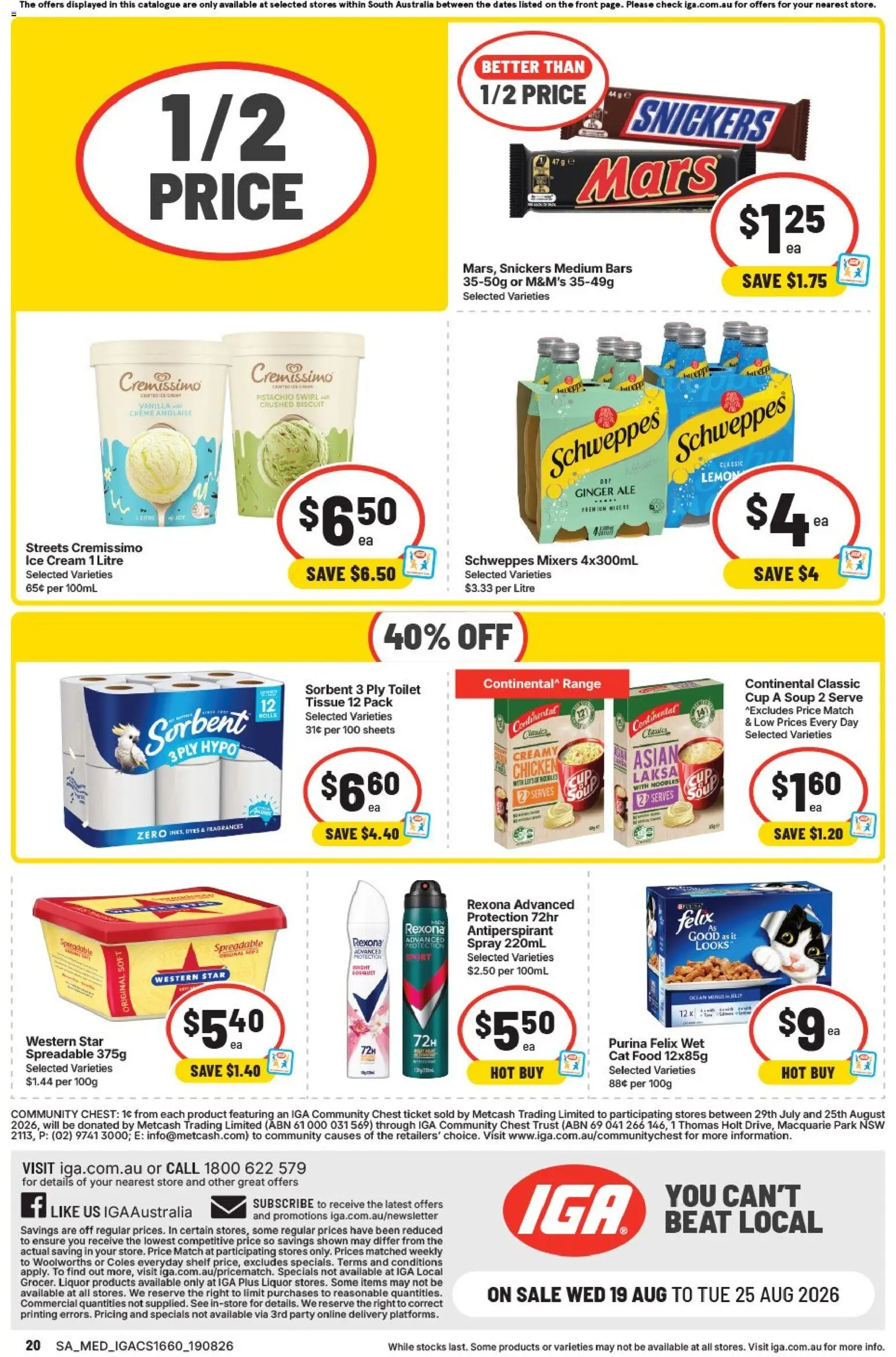 IGA catalogue - valid from 19/08/2026 | Page: 16 | Products: Shelf, Soup, Snickers, Vanilla