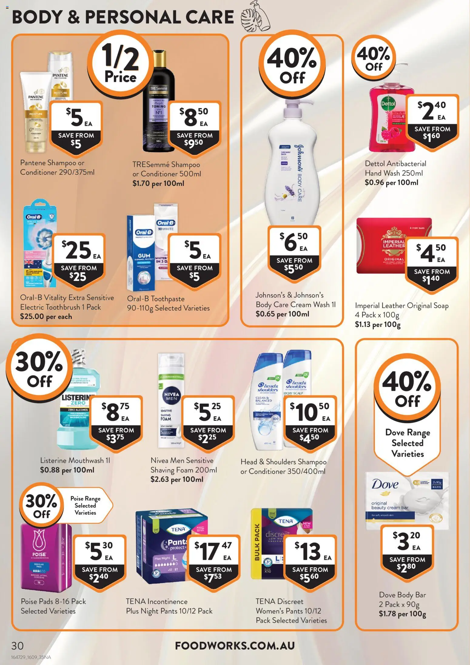 Foodworks catalogue - valid from 16/09/2026 | Page: 30 | Products: Listerine, Pants, Head & Shoulders, Electric toothbrush