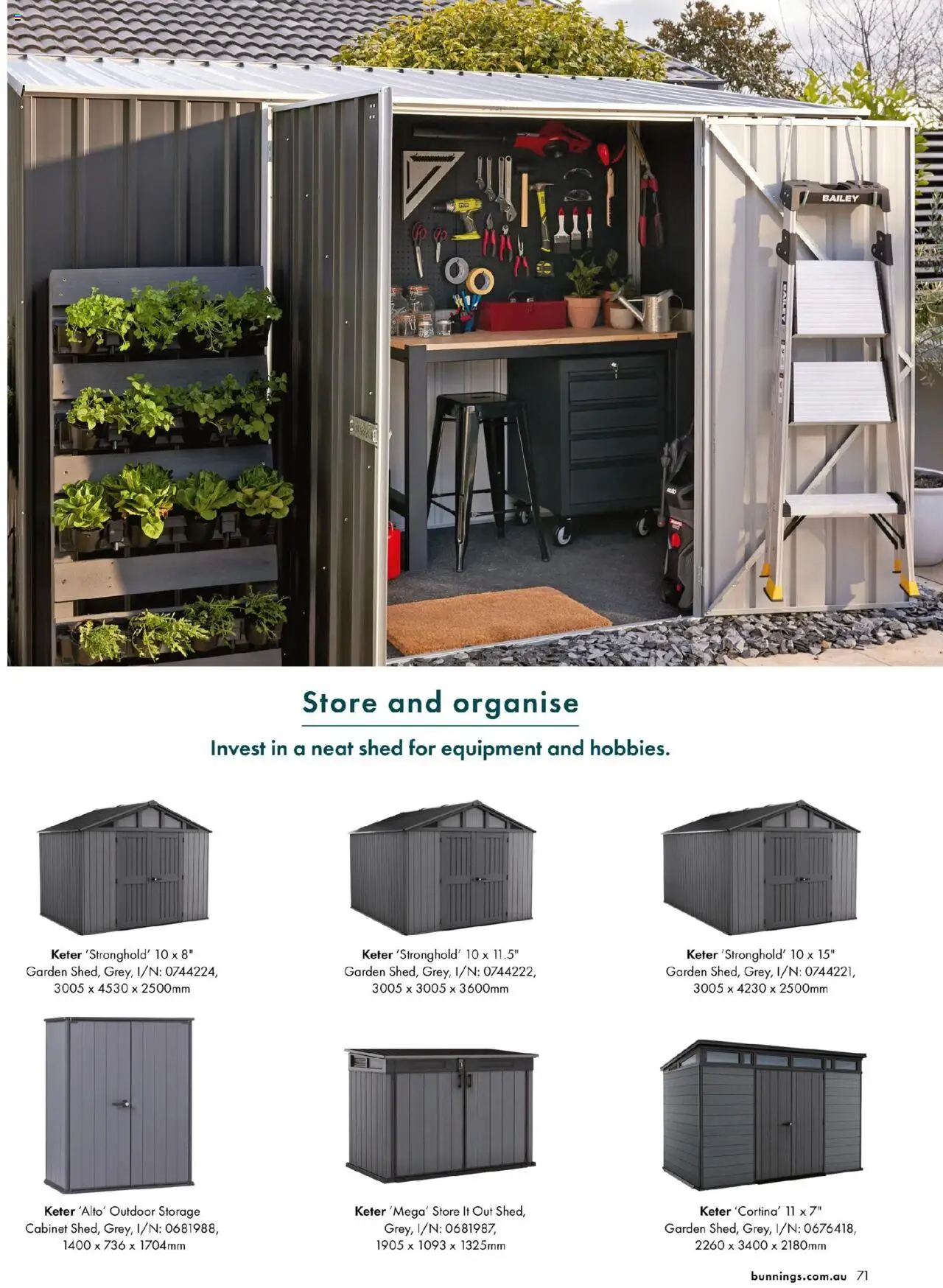 Bunnings Warehouse catalogue - valid from 25/08/2025 | Page: 71 | Products: Cabinet, Shed