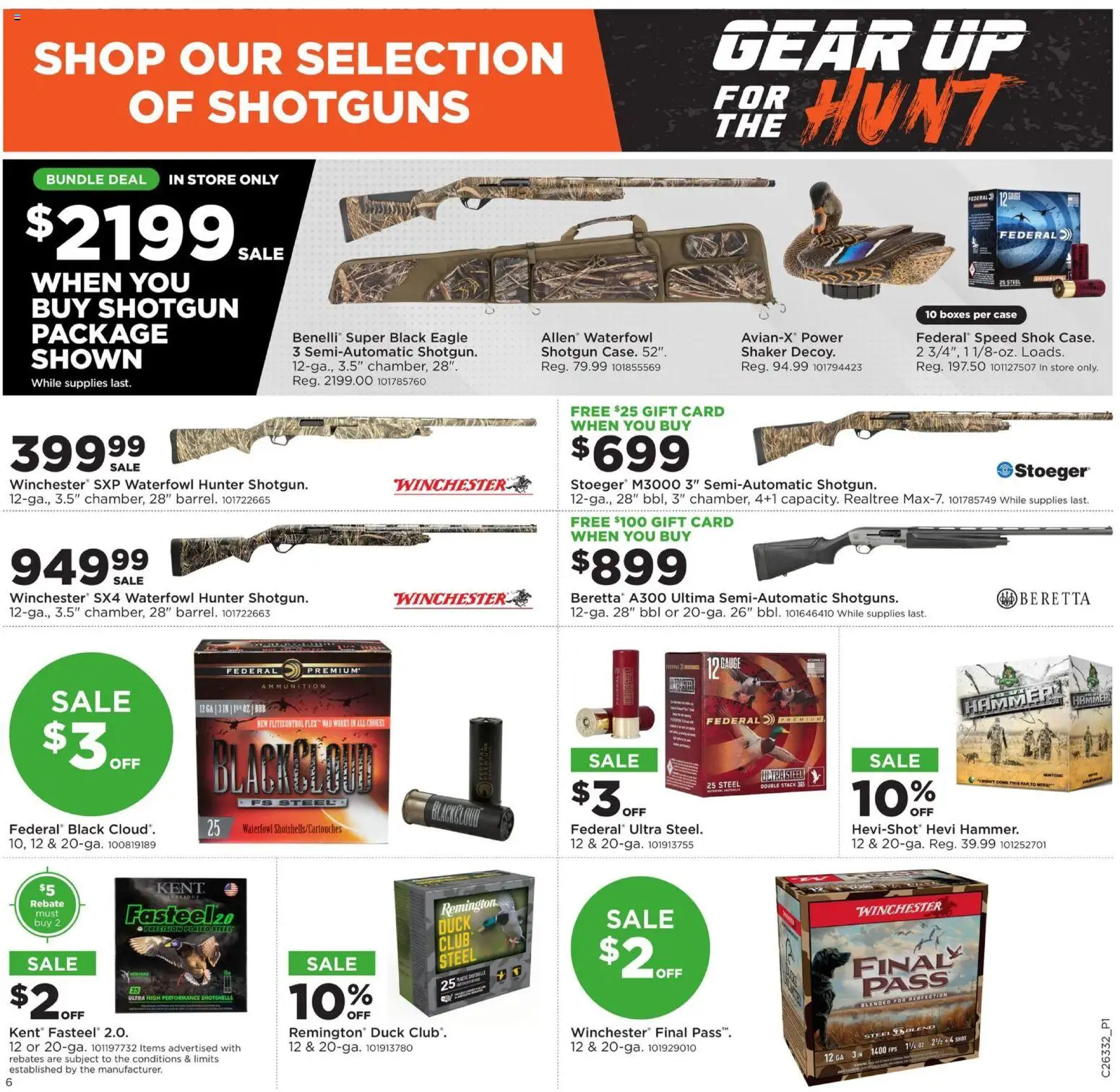 Mills Fleet Farm Ad - valid from 08/10/2026 | Page: 6 | Products: Duck, Shotgun, Case, Waterfowl