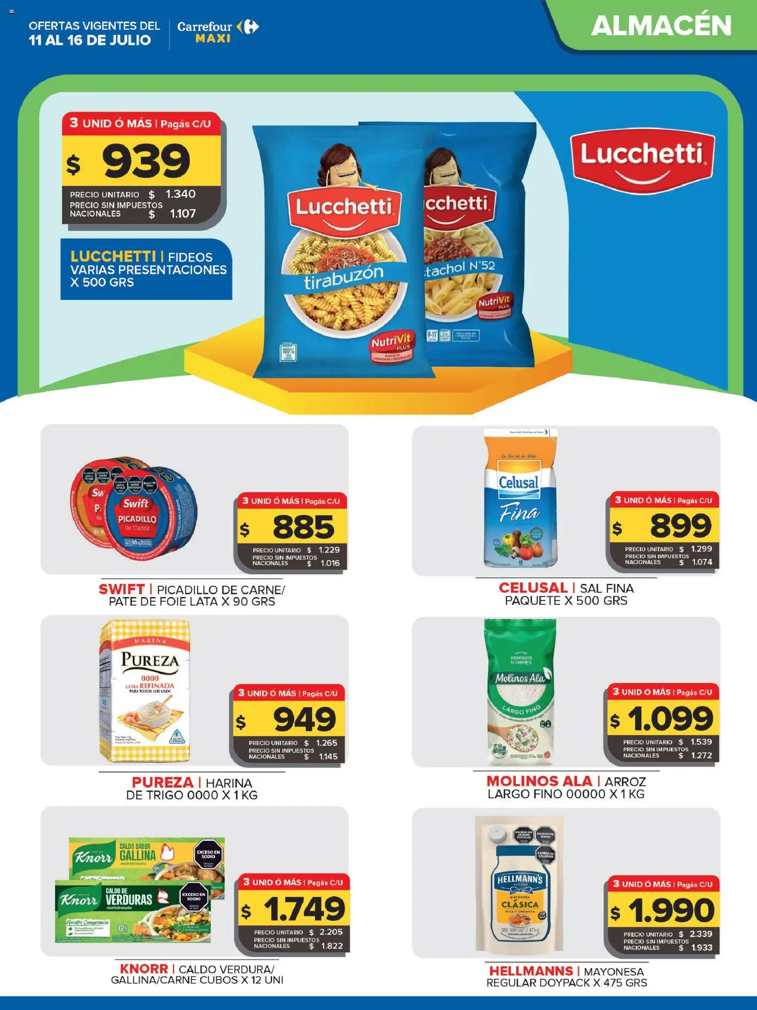 Carrefour Maxi │ válido desde el 11/07/2026 | Página: 7 | Productos: Mayonesa, Sal, Paté, Picadillo