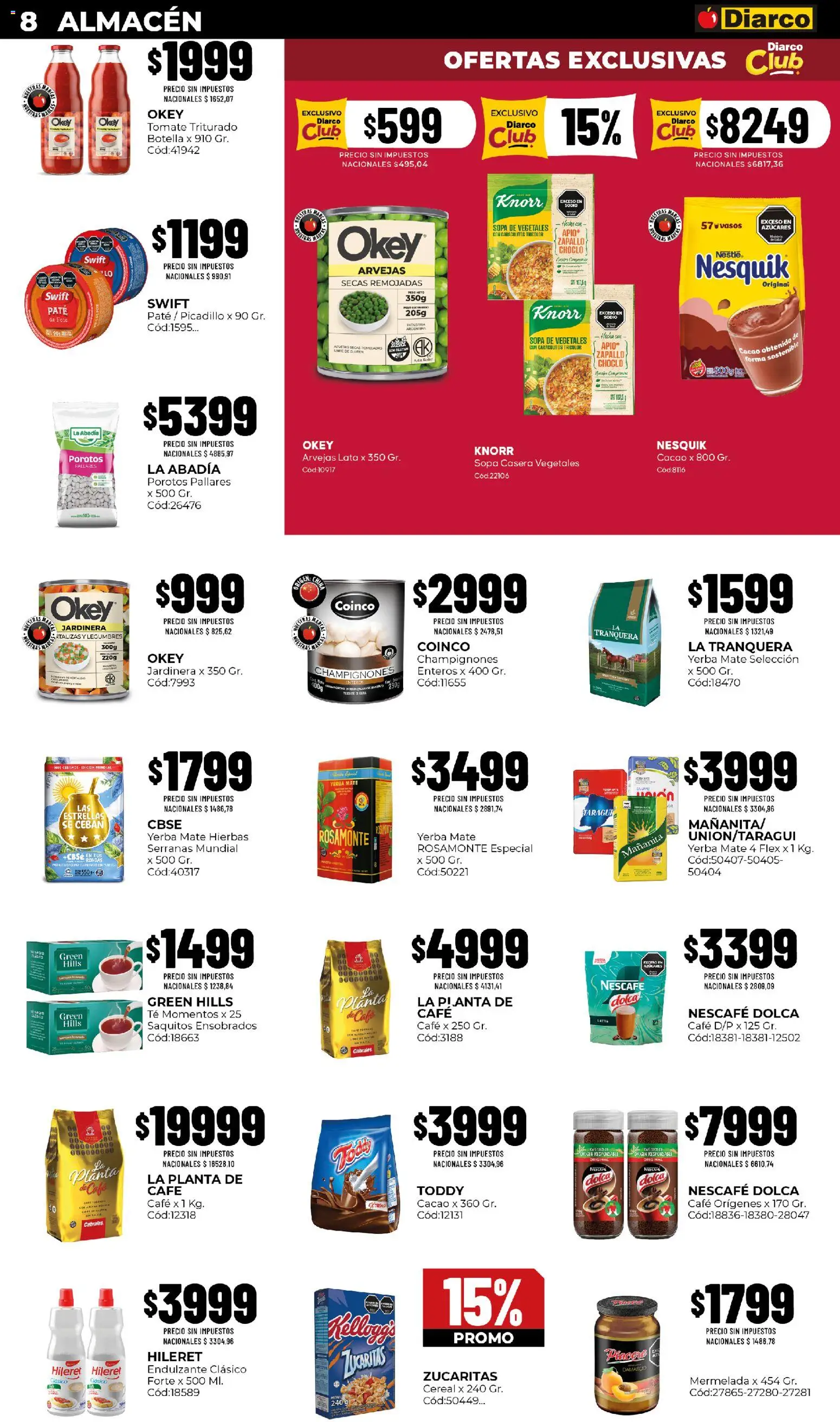 Diarco - Ofertas Pueblo Interior │ válido desde el 10/08/2026 | Página: 8 | Productos: Hierbas, Porotos, Sopa, Mermelada