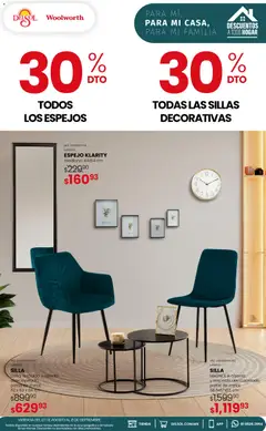 Vista previa de Del Sol y Woolworth catálogo, nuevo folleto de la tienda, válido en México a partir del 27/08/2026 | Página: 25 | Productos: Silla, Espejo
