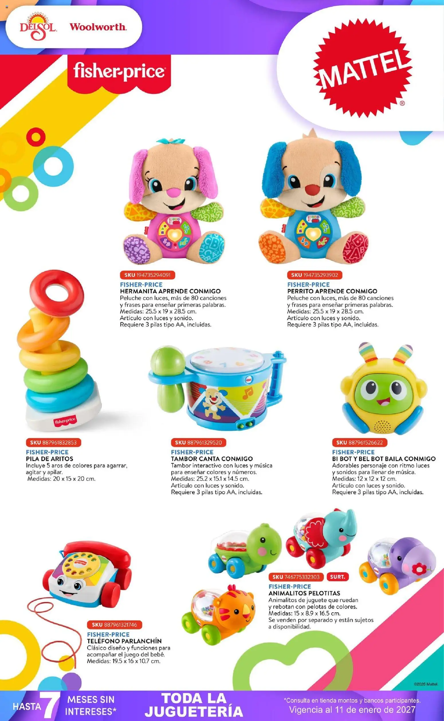 Nuevas ofertas de Del Sol y Woolworth válidas en toda la República Mexicana desde el 01/10/2026. ¡Encuentra las mejores ofertas en Del Sol y Woolworth catálogo El Castillo del Juguete! | Página: 5 | Productos: Juego, Pila, Teléfono, Pilas
