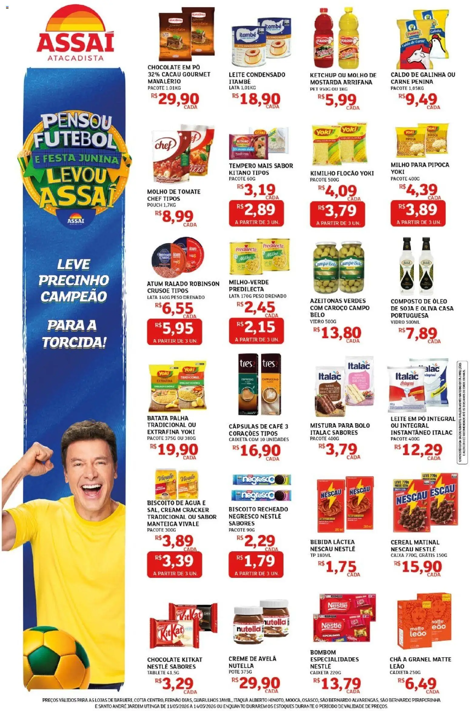 Assaí Atacadista Folheto - válido de 11.05.2026 | Página: 2 | Produtos: Manteiga, Chá, Biscoito recheado, Soja