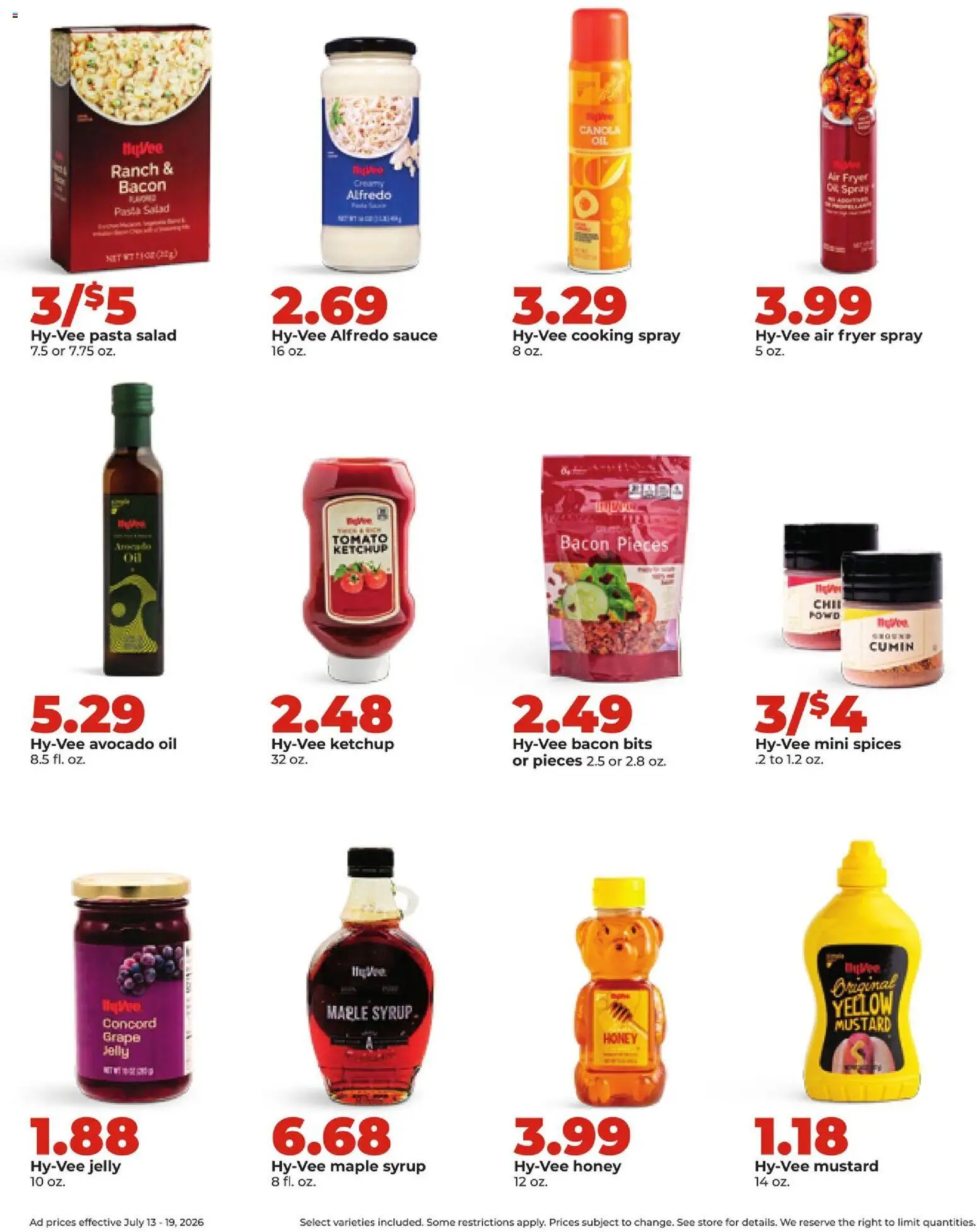 HyVee Weekly Ad - valid from 07/13/2026 | Page: 19 | Products: Fryer, Oil, Ketchup, Spices