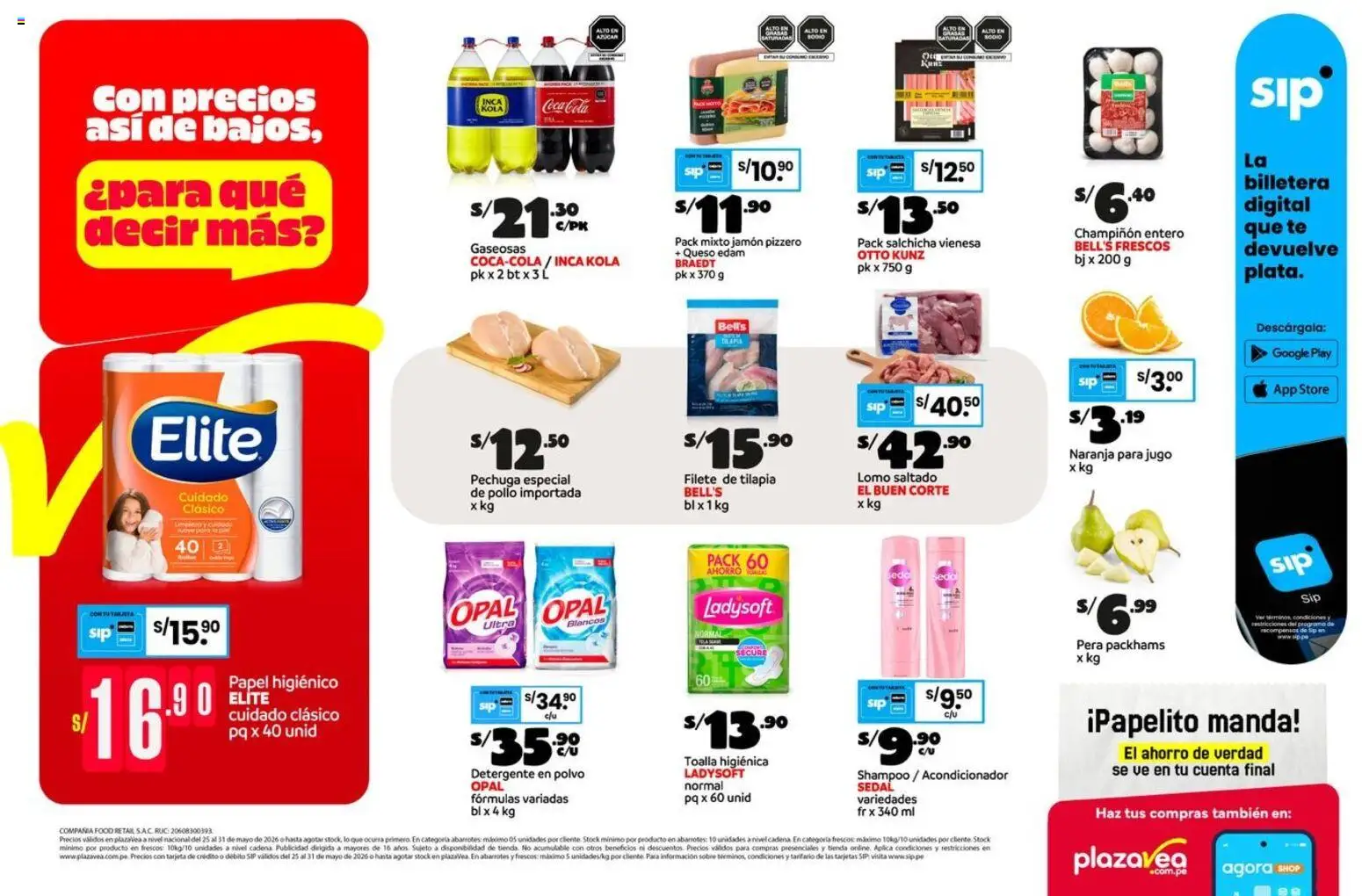 Catálogo Plaza Vea válido desde 25.05.2026 | Página: 2 | Productos: Queso, Toalla, Billetera, Polvo