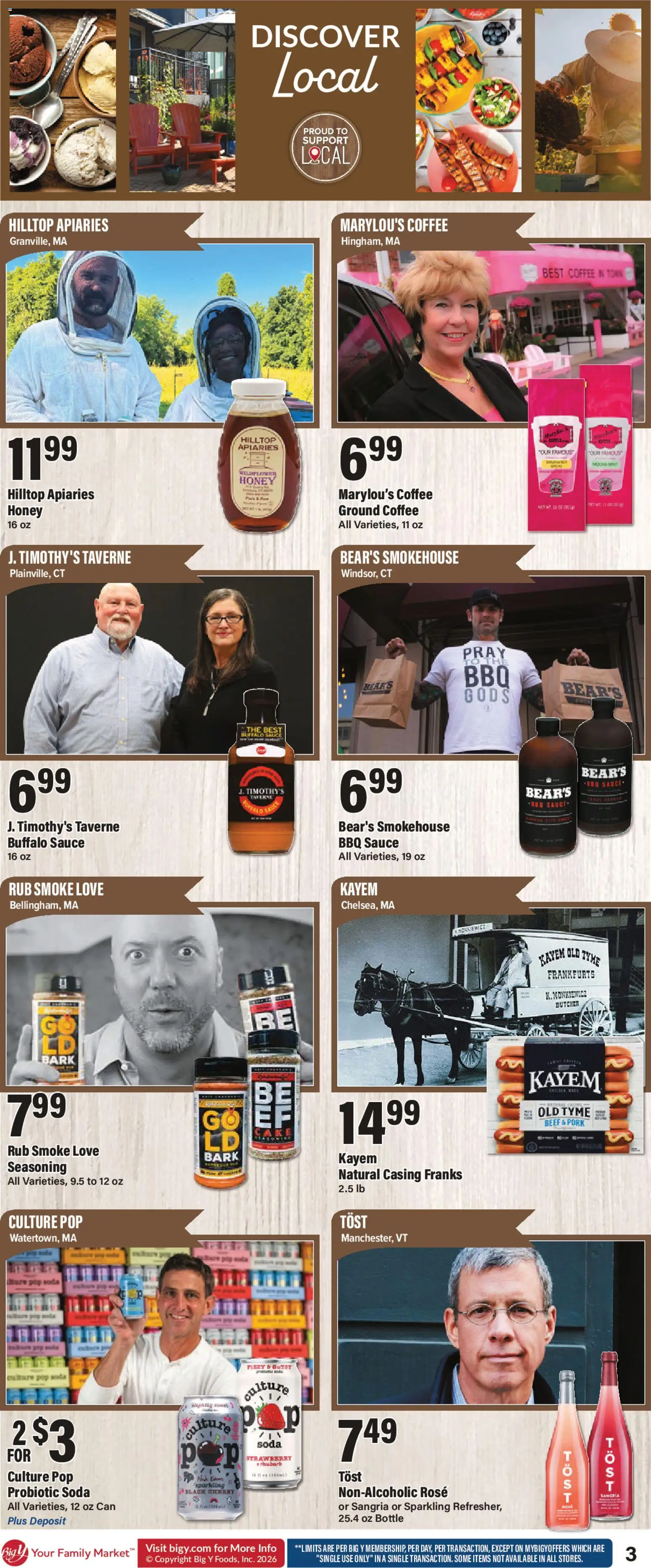 Big Y Weekly Ad - valid from 07.05.2026 | Page: 4 | Products: Coffee, Pork, Beef, Sauce