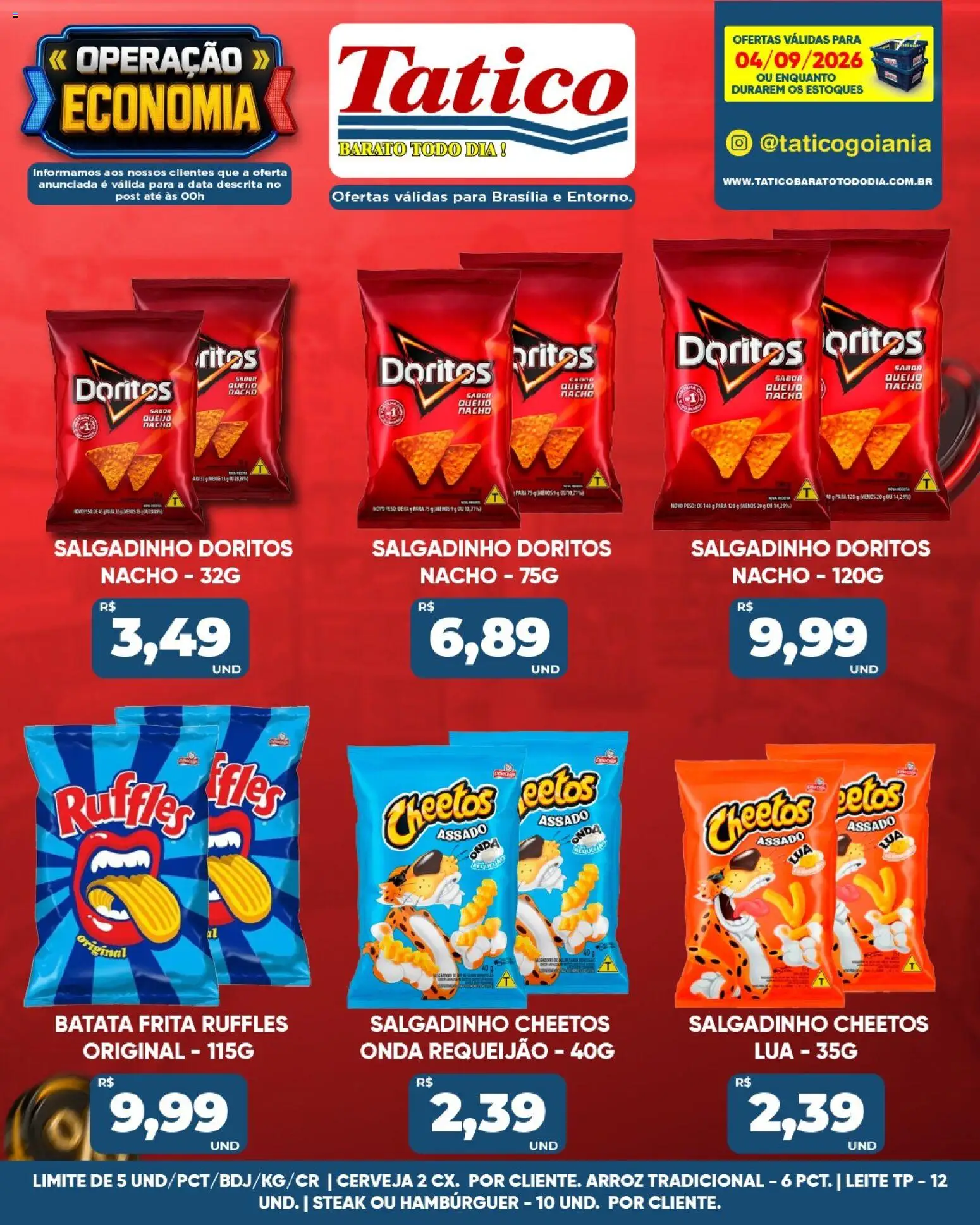 Tatico Folheto - válido de 04/09/2026 | Página: 19 | Produtos: Cerveja, Hambúrguer, Batata, Requeijão