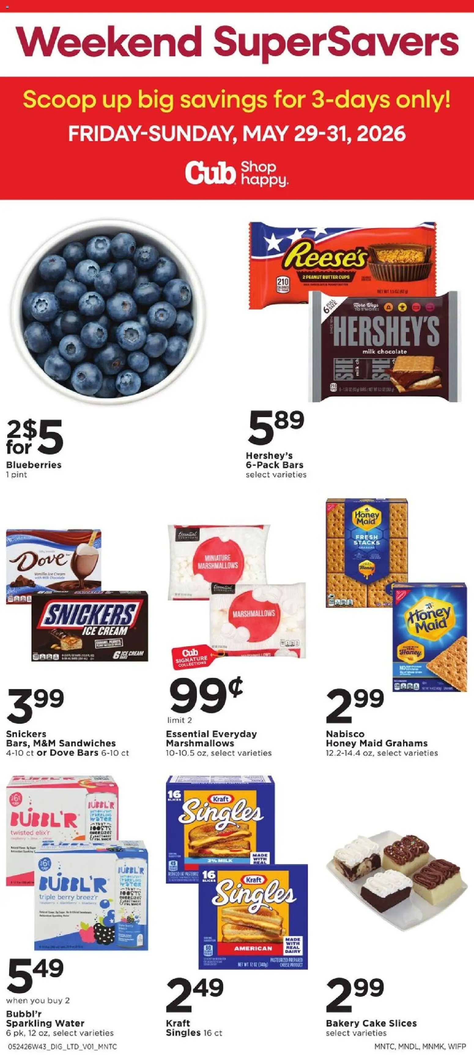 Cub Foods Weekly Ad - valid from 24.05.2026 | Page: 7 | Products: Butter, Cream, Ice cream, Blueberries