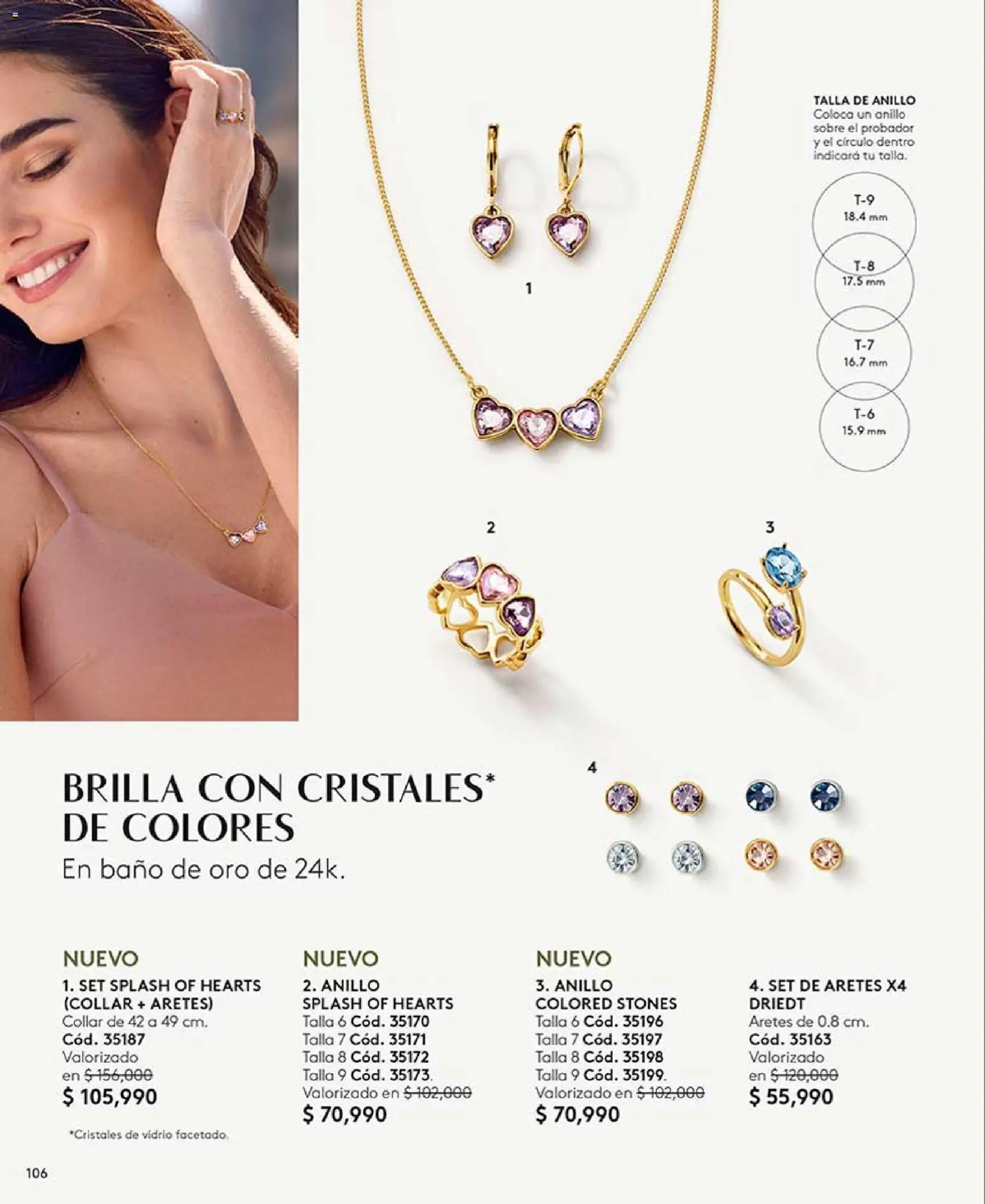 Ésika revista - valida desde el 17/07/2026 | Página: 106 | Productos: Anillo, Aretes, Baño, Collar