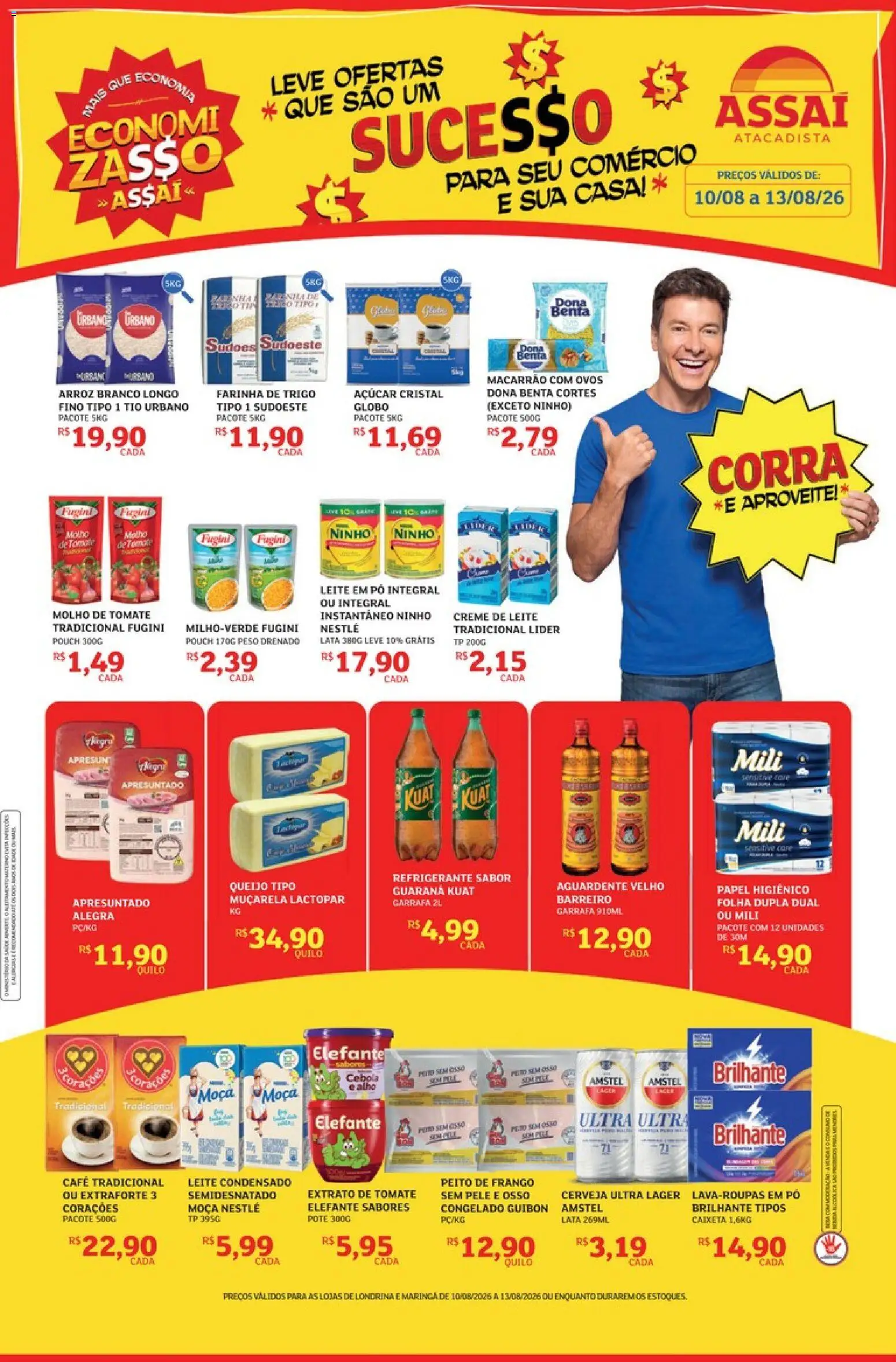 Assaí Atacadista Folheto - válido de 10/08/2026 | Página: 1 | Produtos: Tomate, Café, Papel higiênico, Açúcar cristal