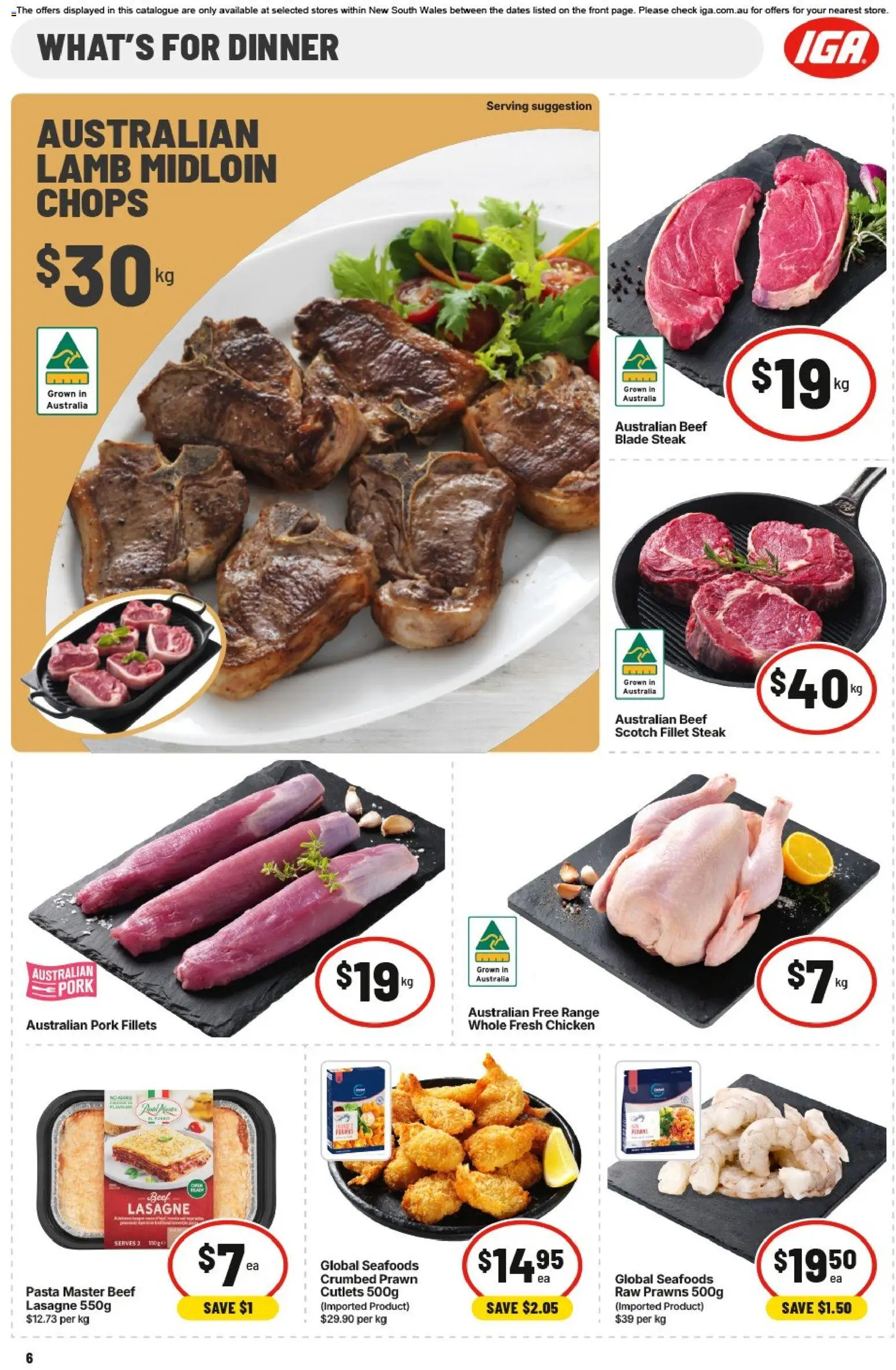 IGA catalogue - valid from 06.05.2026 | Page: 7 | Products: Chicken, Beef, Prawns, Steak