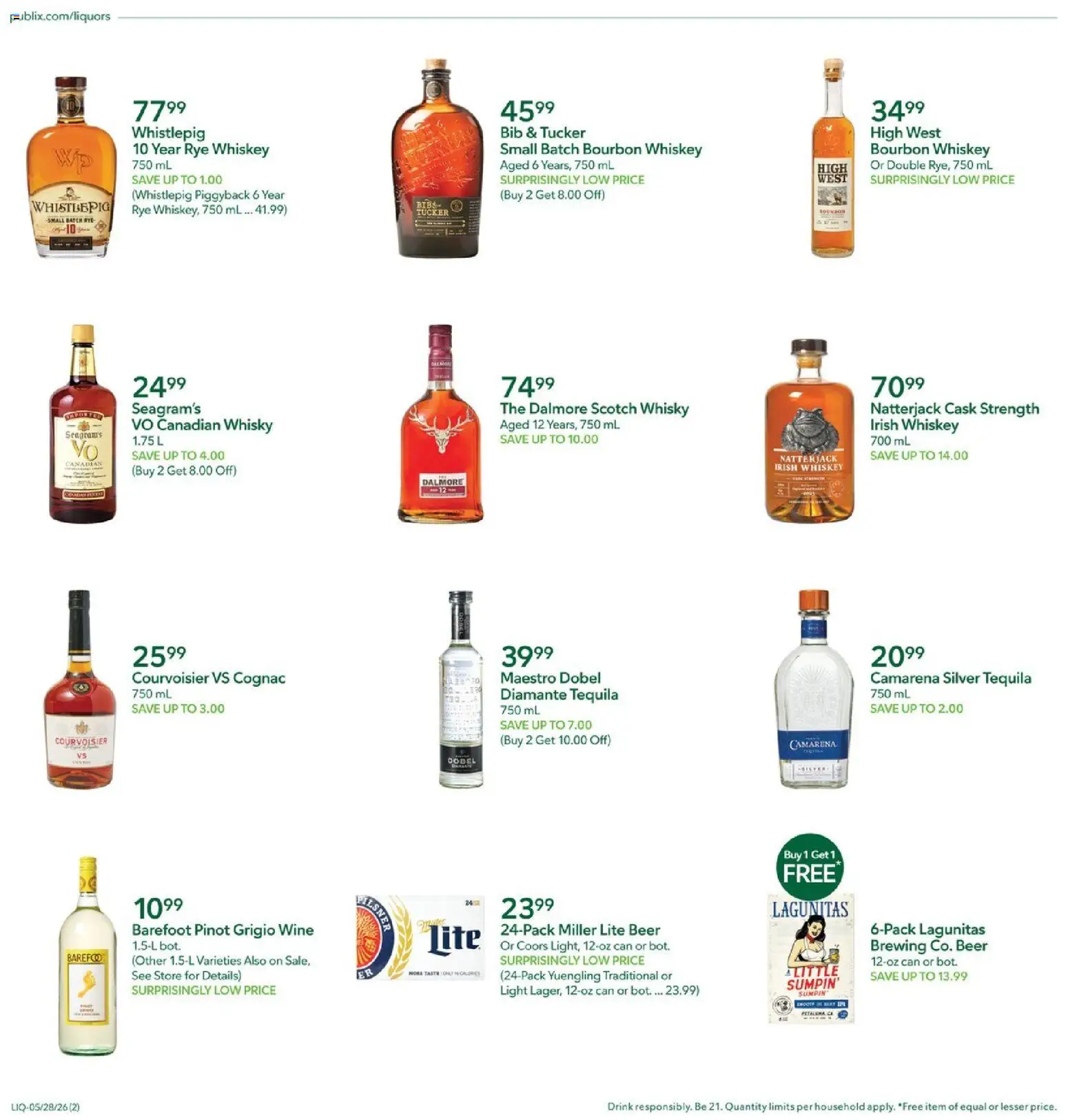 Publix Liquors - valid from 28.05.2026 | Page: 2 | Products: Wine, Beer, Bourbon, Whiskey