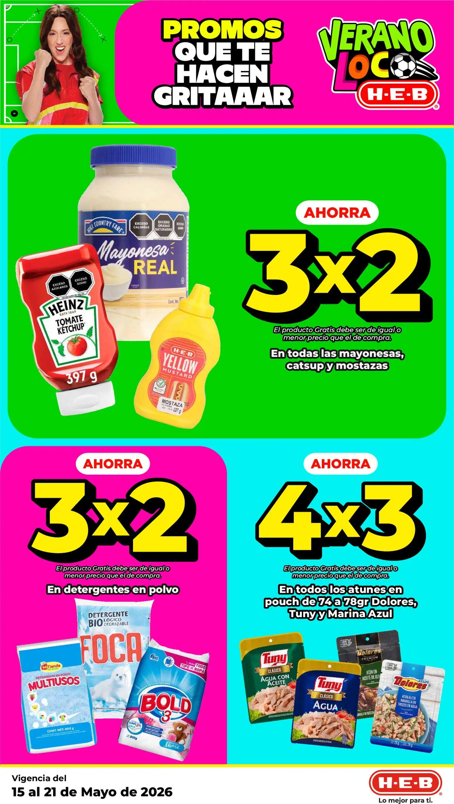 Nuevas ofertas de H-E-B válidas en toda la República Mexicana desde el 15.05.2026. ¡Encuentra las mejores ofertas en H-E-B folleto! | Página: 2 | Productos: Agua, Aceite, Catsup, Té