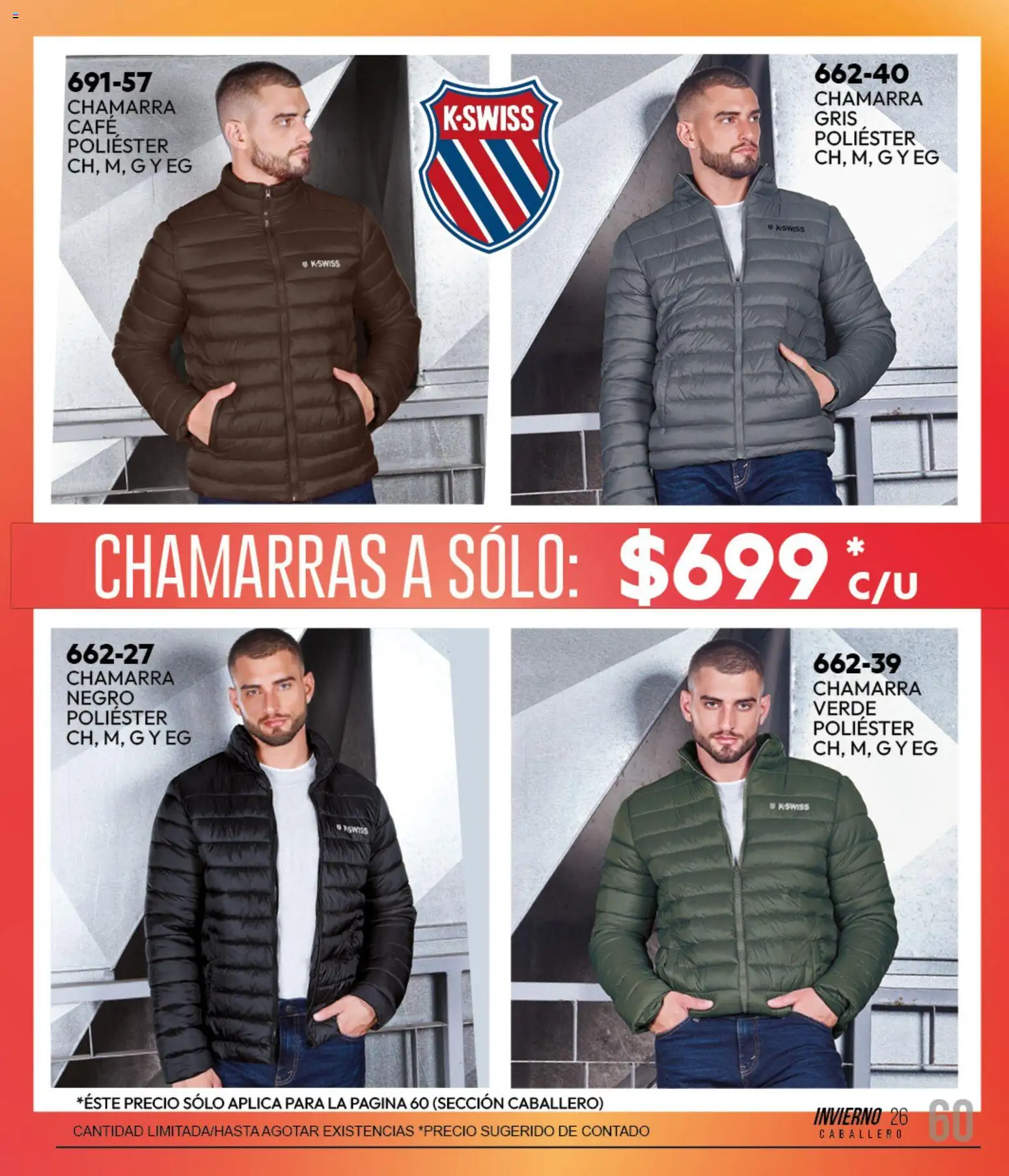 Nuevas ofertas de Cklass válidas en toda la República Mexicana desde el 11/09/2026. ¡Encuentra las mejores ofertas en Cklass catálogo Sportbrands Caballero Invierno! | Página: 73 | Productos: Chamarra, Café