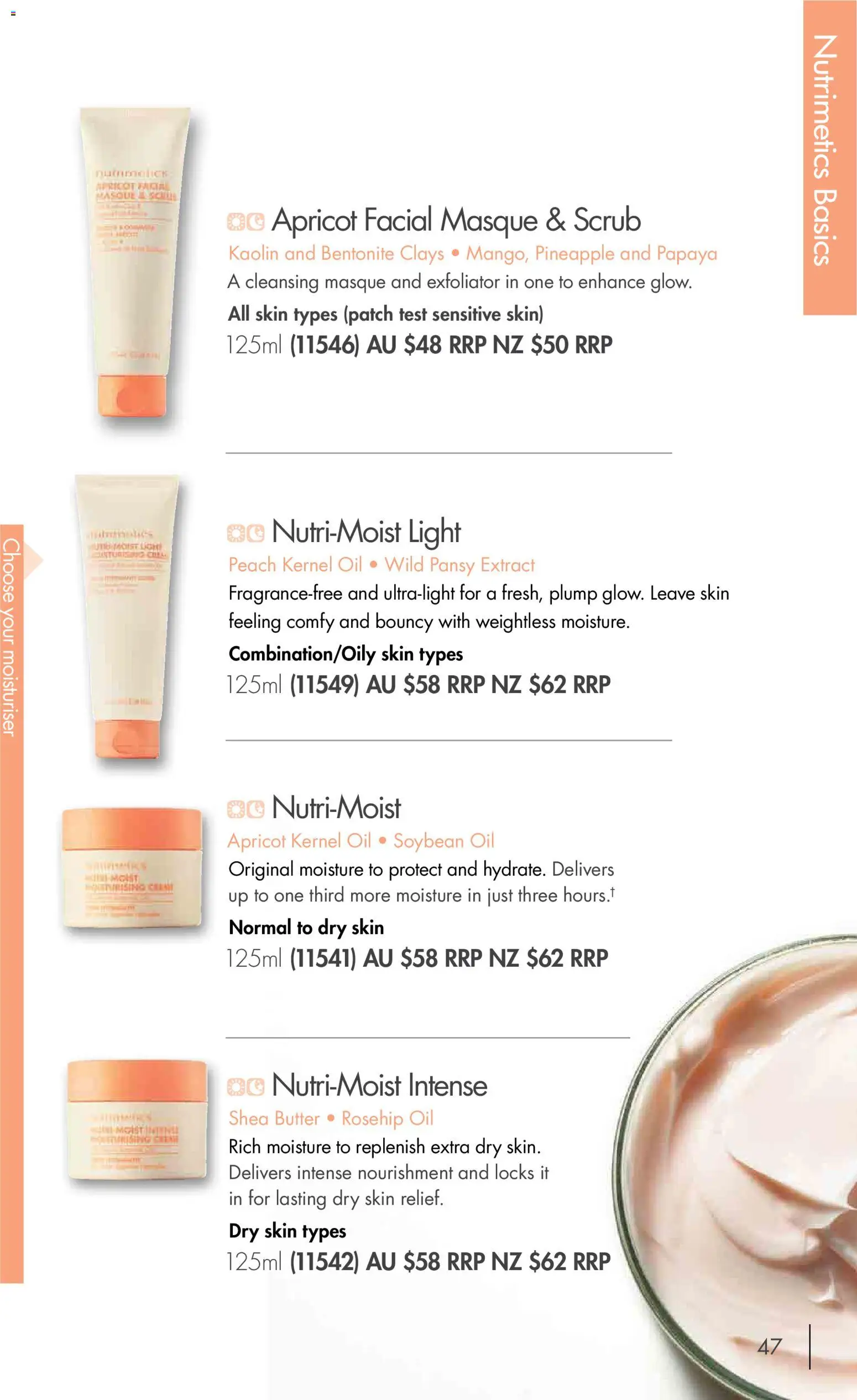 Nutrimetics catalogue - valid from 01/01/2026 | Page: 47 | Products: Oil, Peach, Exfoliator, Sensitive skin